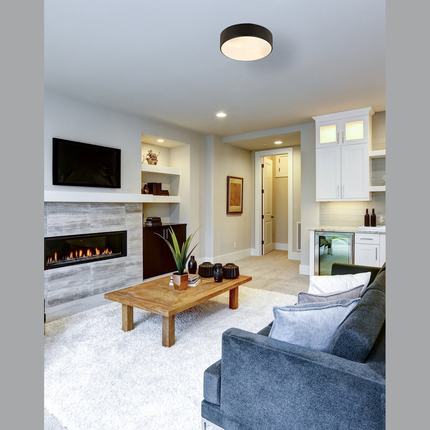 Z-Lite - 2302F4-MB - Four Light Flush Mount - Harley - Matte Black