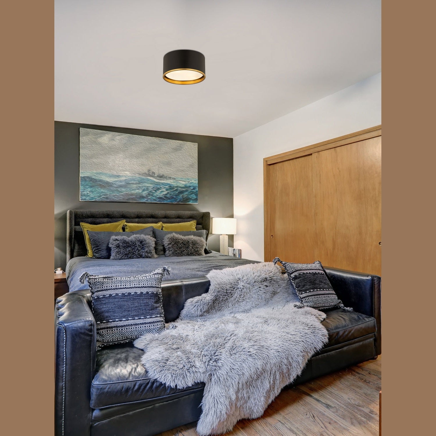 Z-Lite - 2303F2-MB-RB - Two Light Flush Mount - Arlo - Matte Black + Rubbed Brass