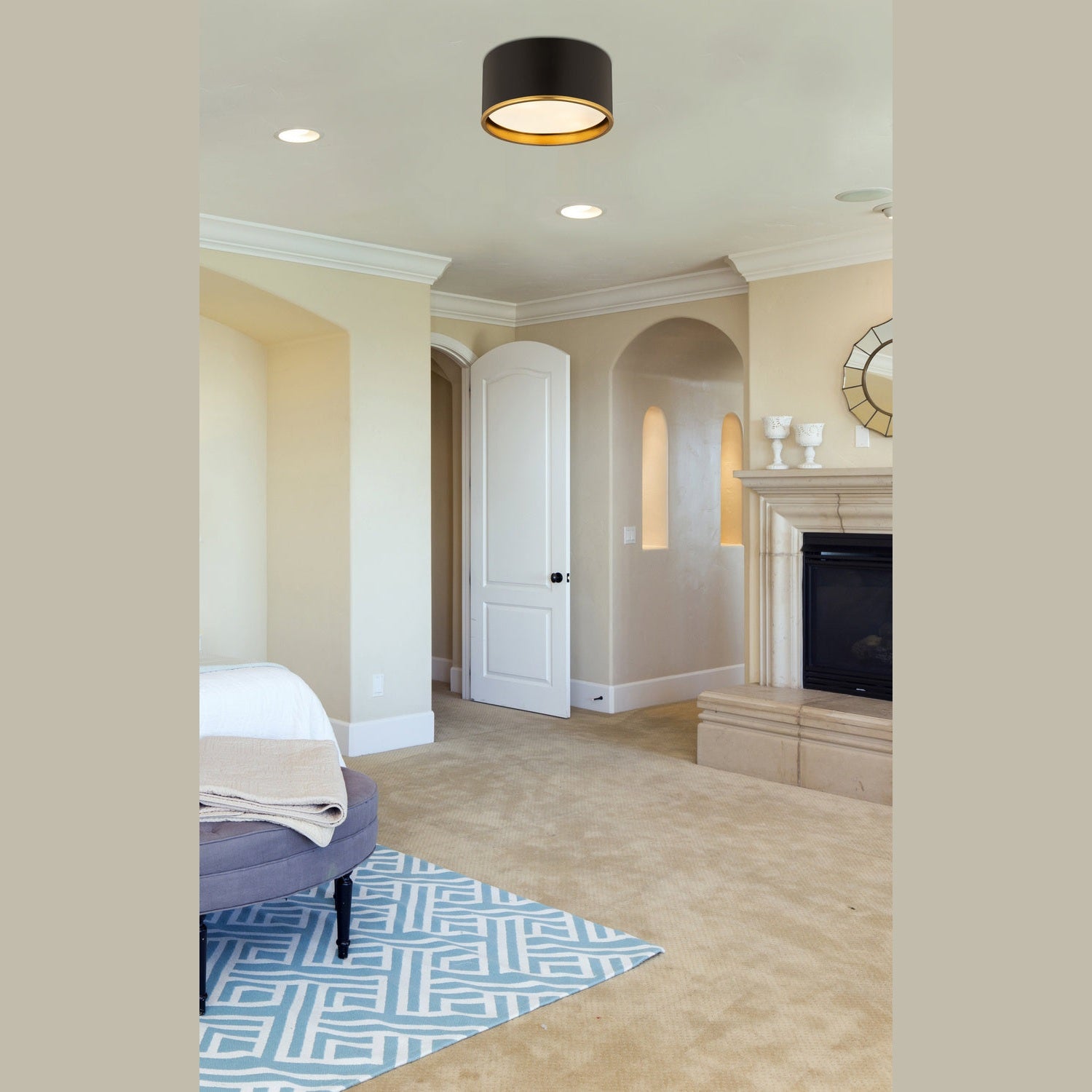 Z-Lite - 2303F2-MB-RB - Two Light Flush Mount - Arlo - Matte Black + Rubbed Brass