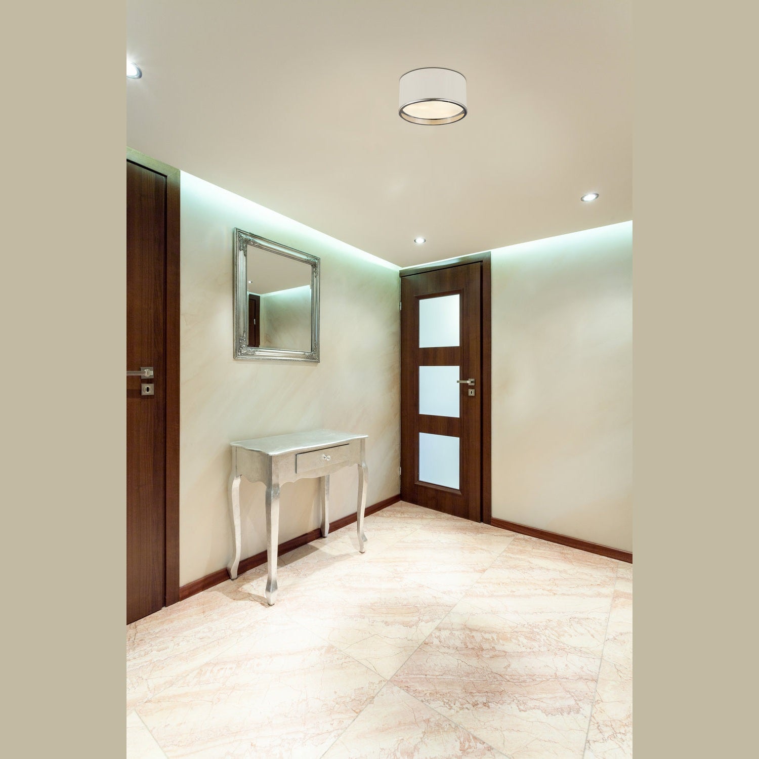 Z-Lite - 2303F2-MW-CH - Two Light Flush Mount - Arlo - Matte White + Chrome