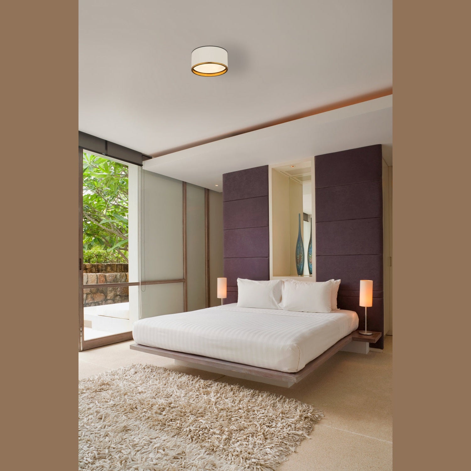 Z-Lite - 2303F2-MW-RB - Two Light Flush Mount - Arlo - Matte White + Rubbed Brass