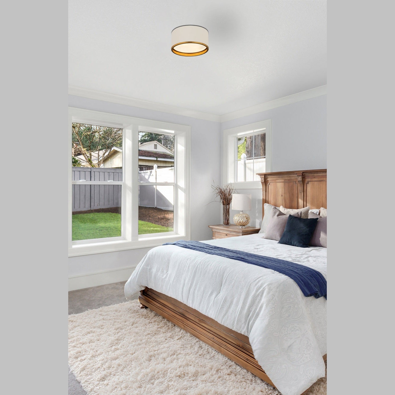 Z-Lite - 2303F2-MW-RB - Two Light Flush Mount - Arlo - Matte White + Rubbed Brass