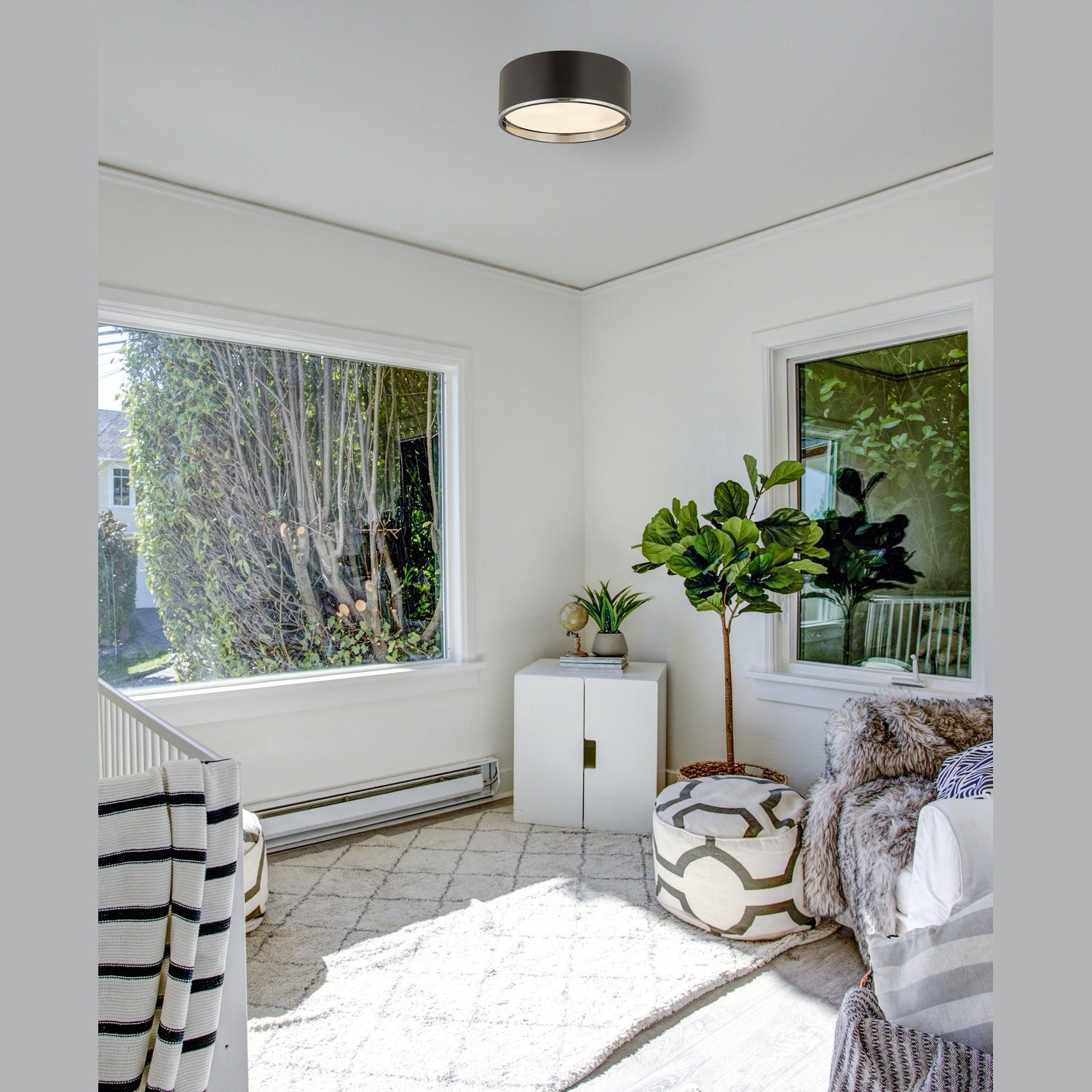 Z-Lite - 2303F3-MB-CH - Three Light Flush Mount - Arlo - Matte Black + Chrome