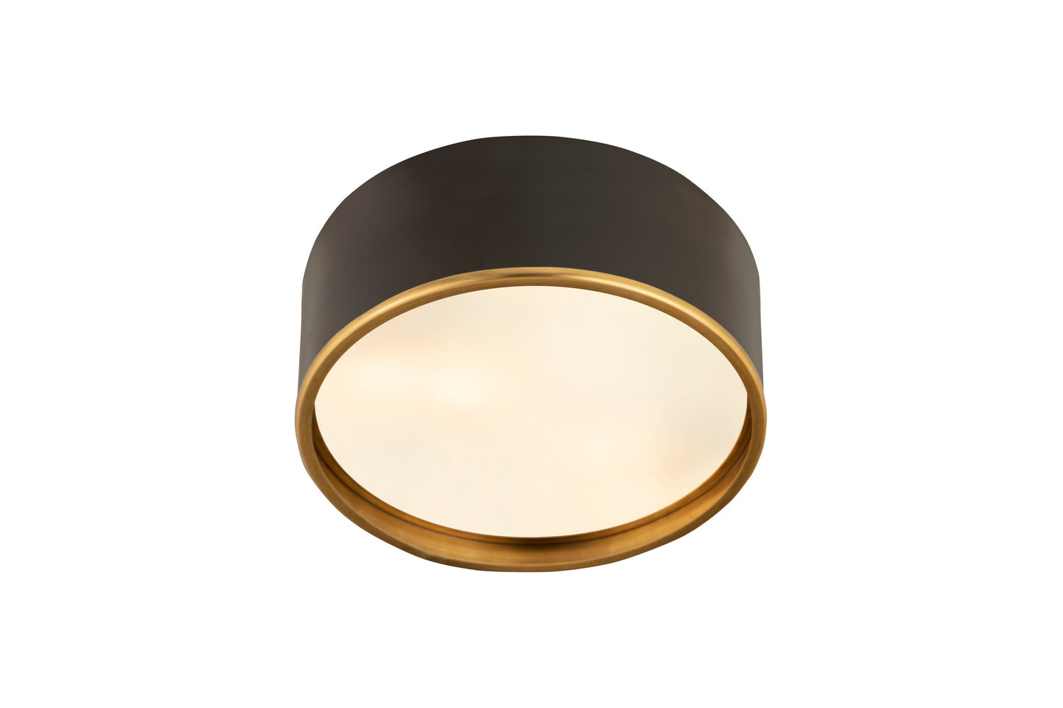 Z-Lite - 2303F3-MB-RB - Three Light Flush Mount - Arlo - Matte Black + Rubbed Brass