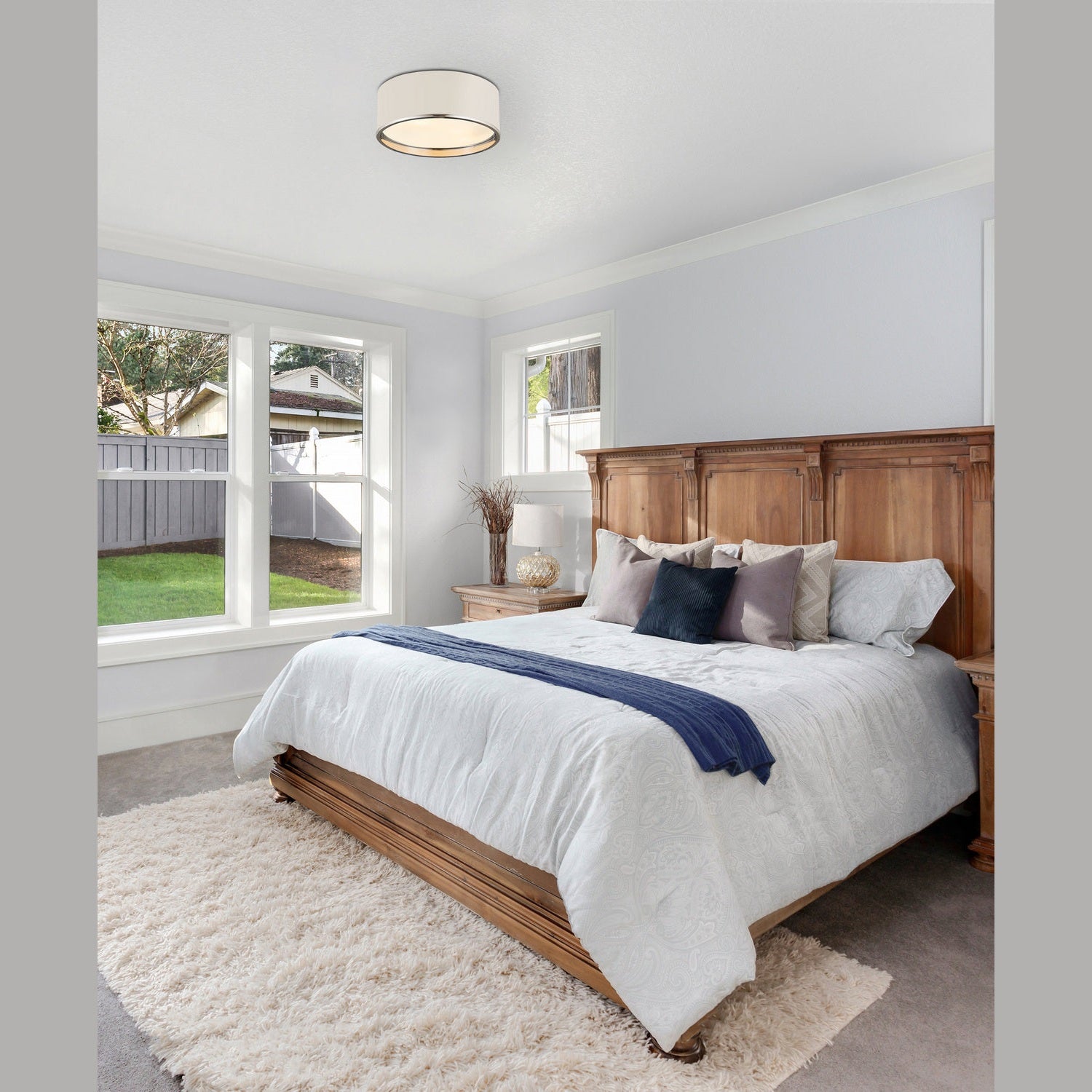 Z-Lite - 2303F3-MW-CH - Three Light Flush Mount - Arlo - Matte White + Chrome