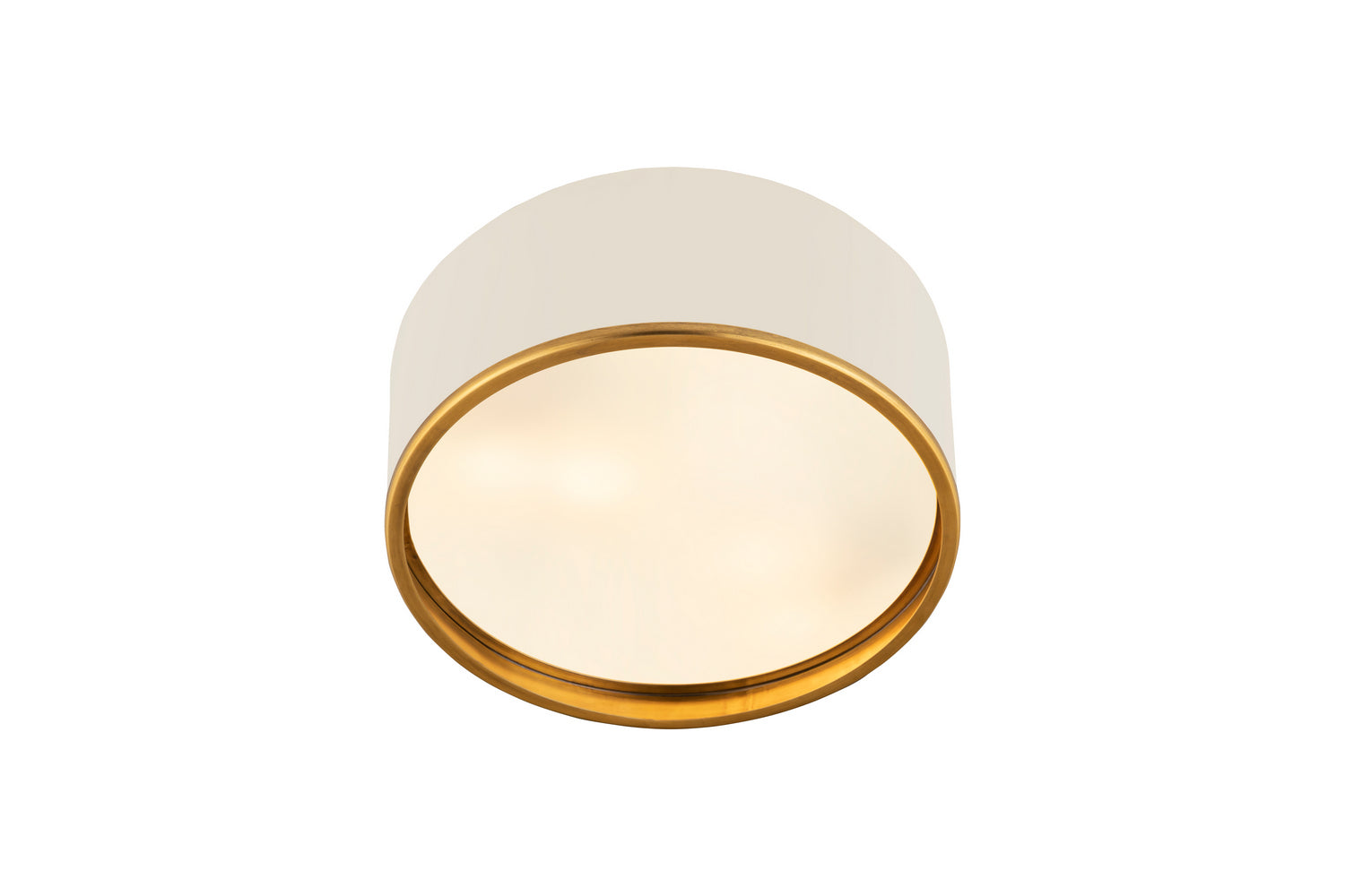 Z-Lite - 2303F3-MW-RB - Three Light Flush Mount - Arlo - Matte White + Rubbed Brass