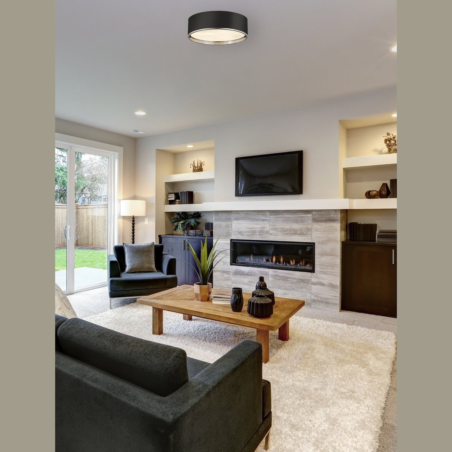 Z-Lite - 2303F4-MB-CH - Four Light Flush Mount - Arlo - Matte Black + Chrome