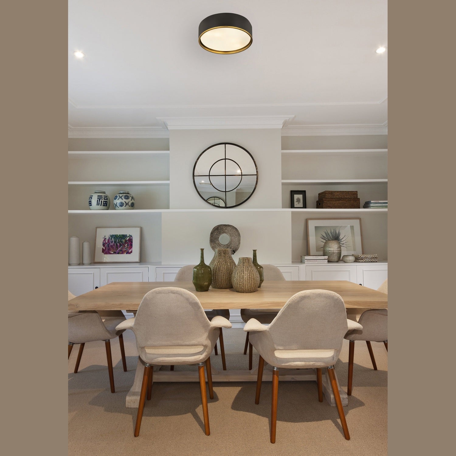 Z-Lite - 2303F4-MB-RB - Four Light Flush Mount - Arlo - Matte Black + Rubbed Brass