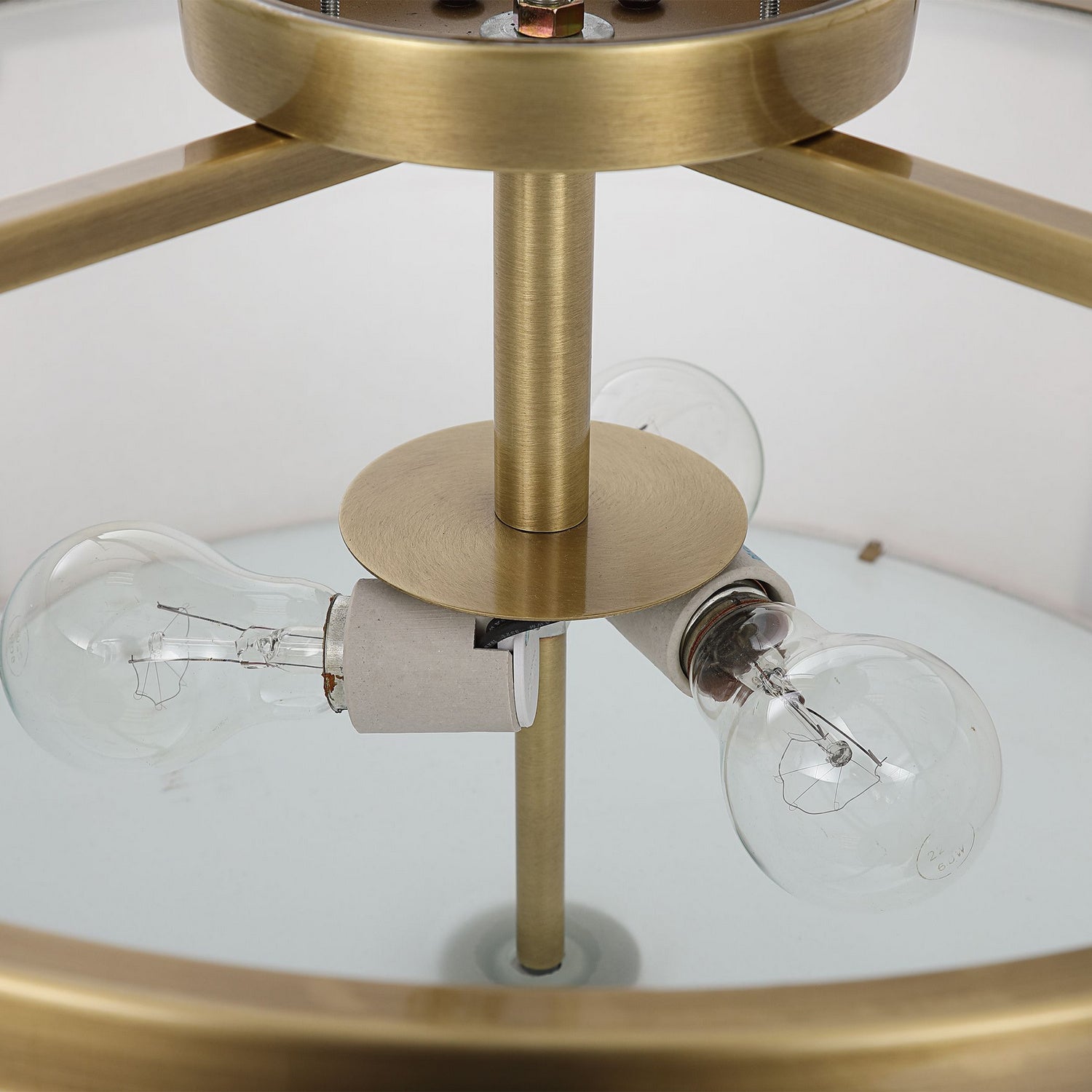 Uttermost - 22283 - Three Light Semi Flush Mount - Colfax - Antique Brass