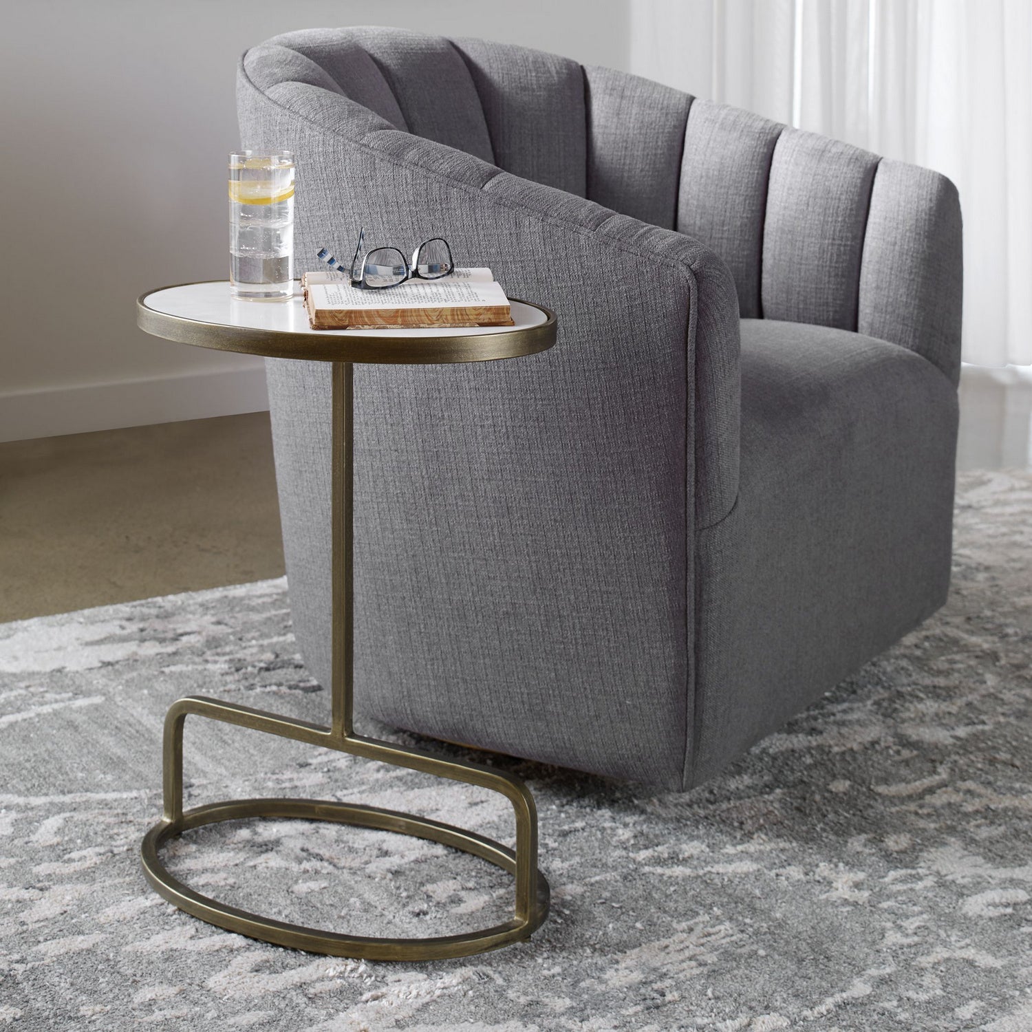 Uttermost - 25135 - Accent Table - Jessenia - Antiqued Brushed Gold