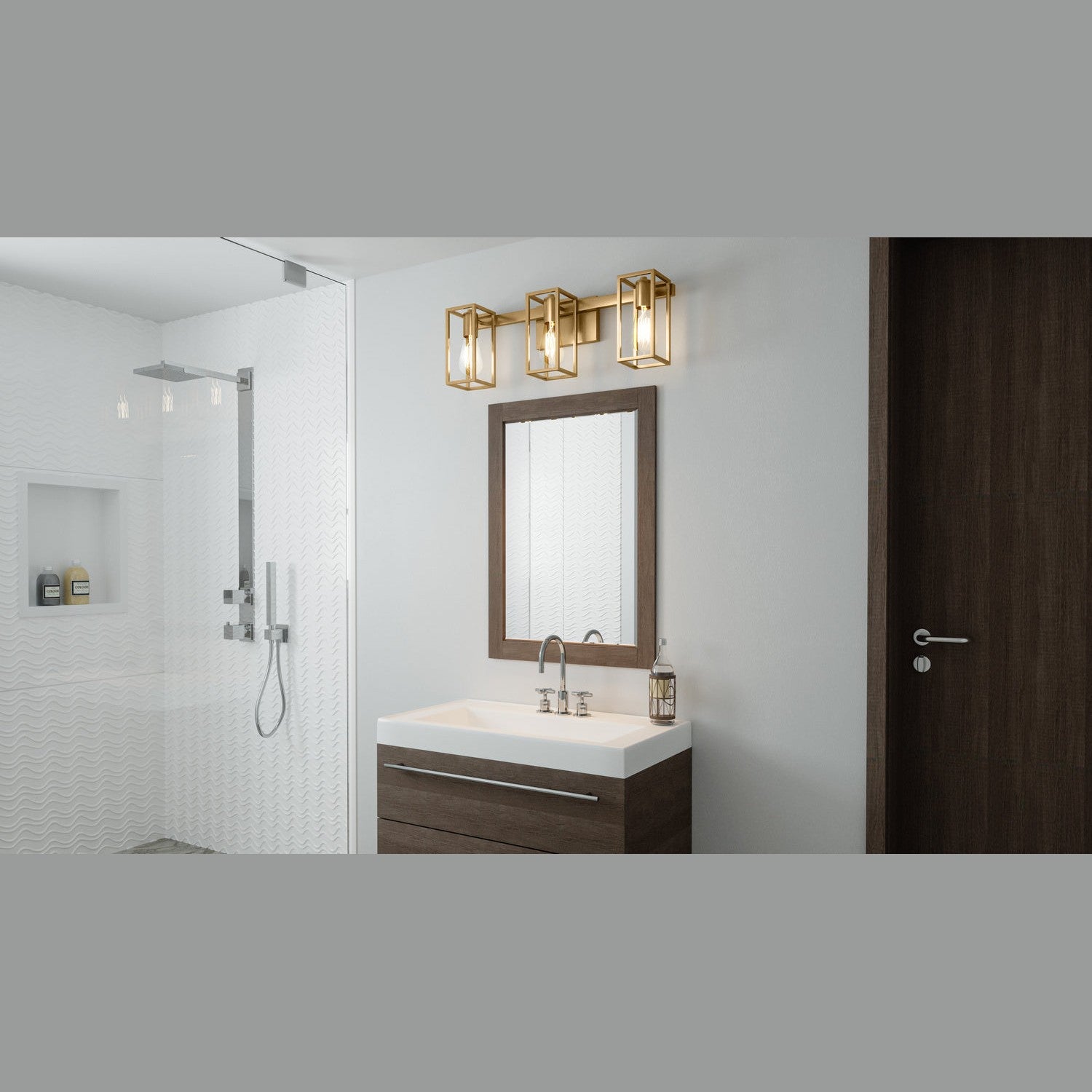 Quoizel - LGN8724WS - Three Light Bath - Leighton - Weathered Brass