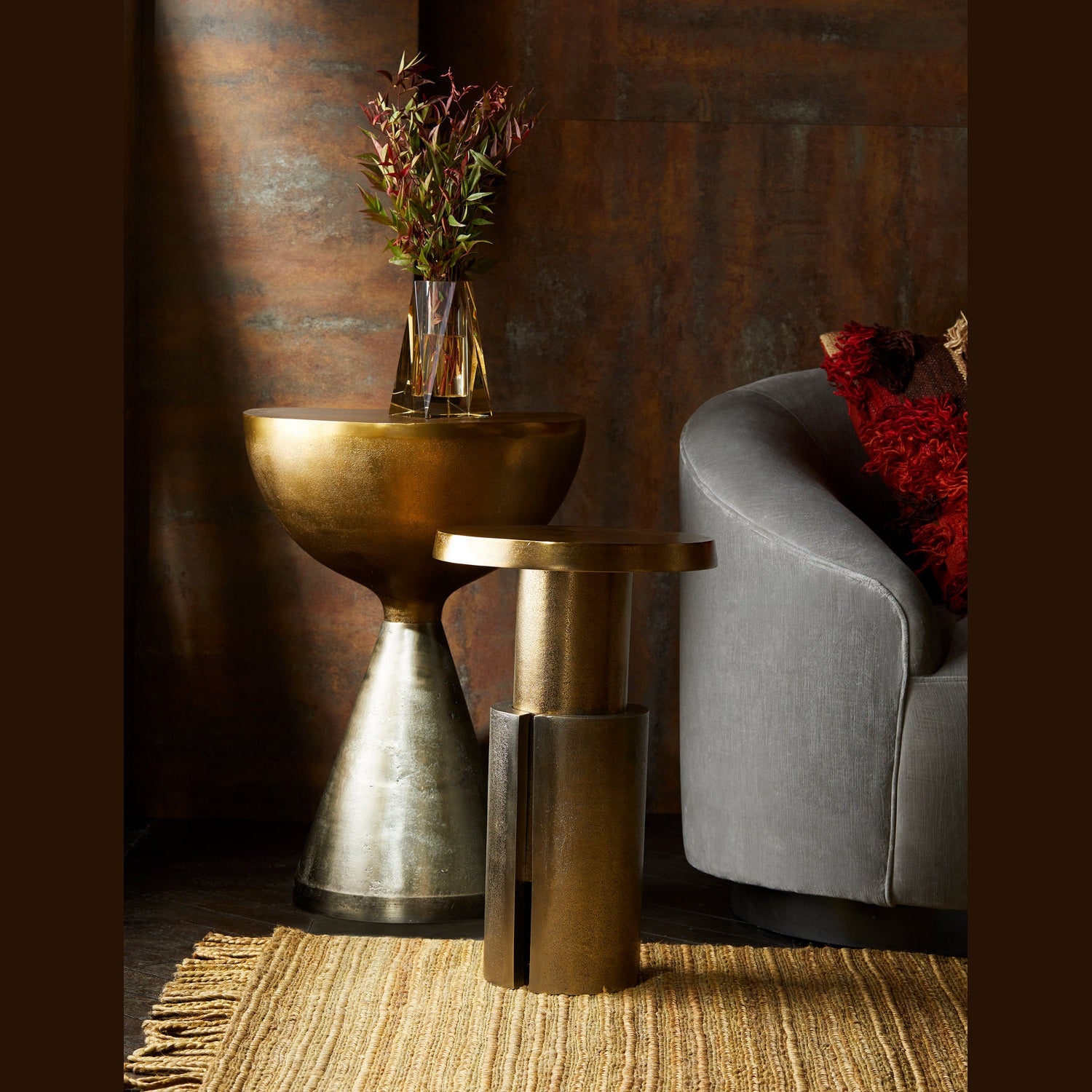 Arteriors - 4875 - Accent Table - Inara - Antique Brass