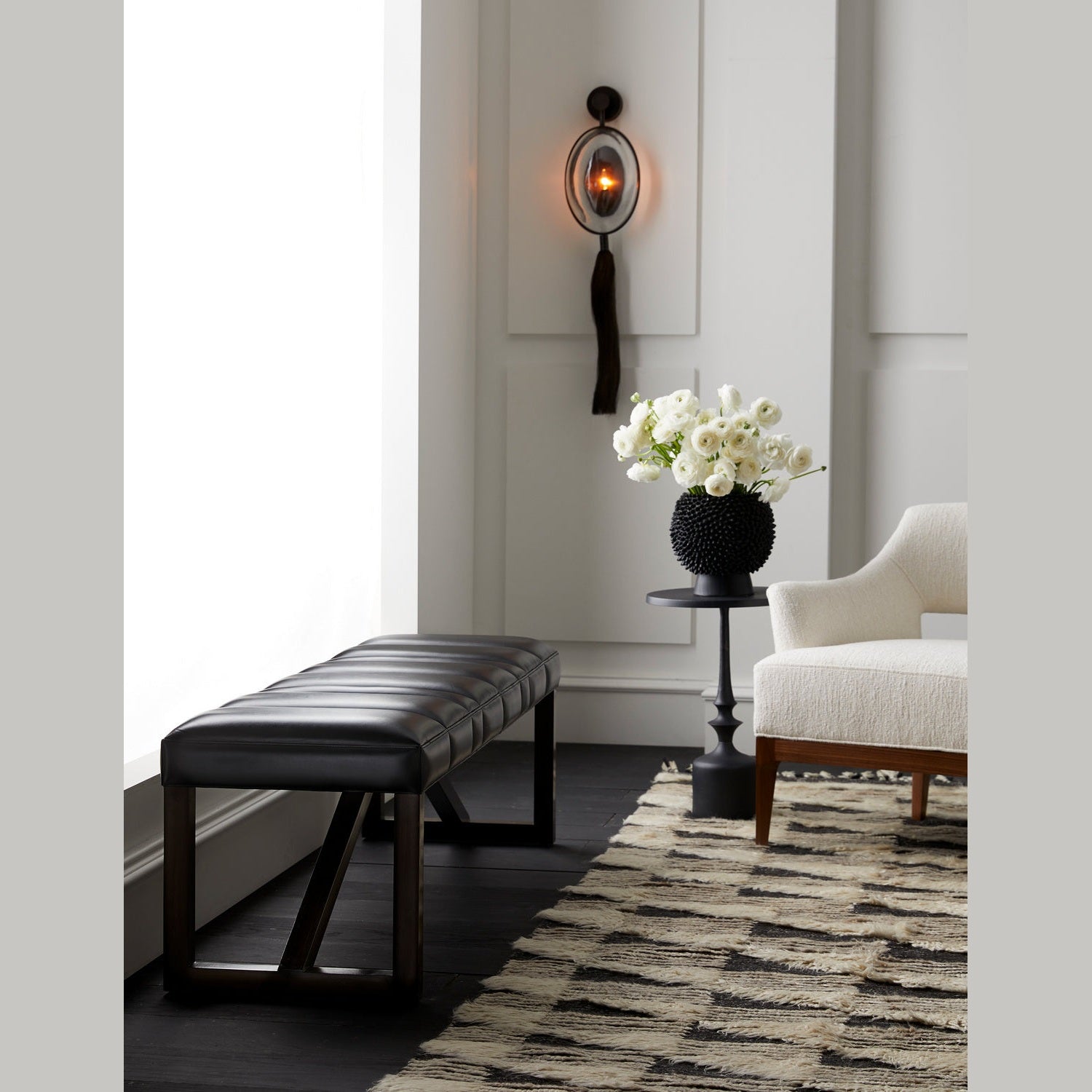 Arteriors - 4887 - Bench - Greenwald - Black