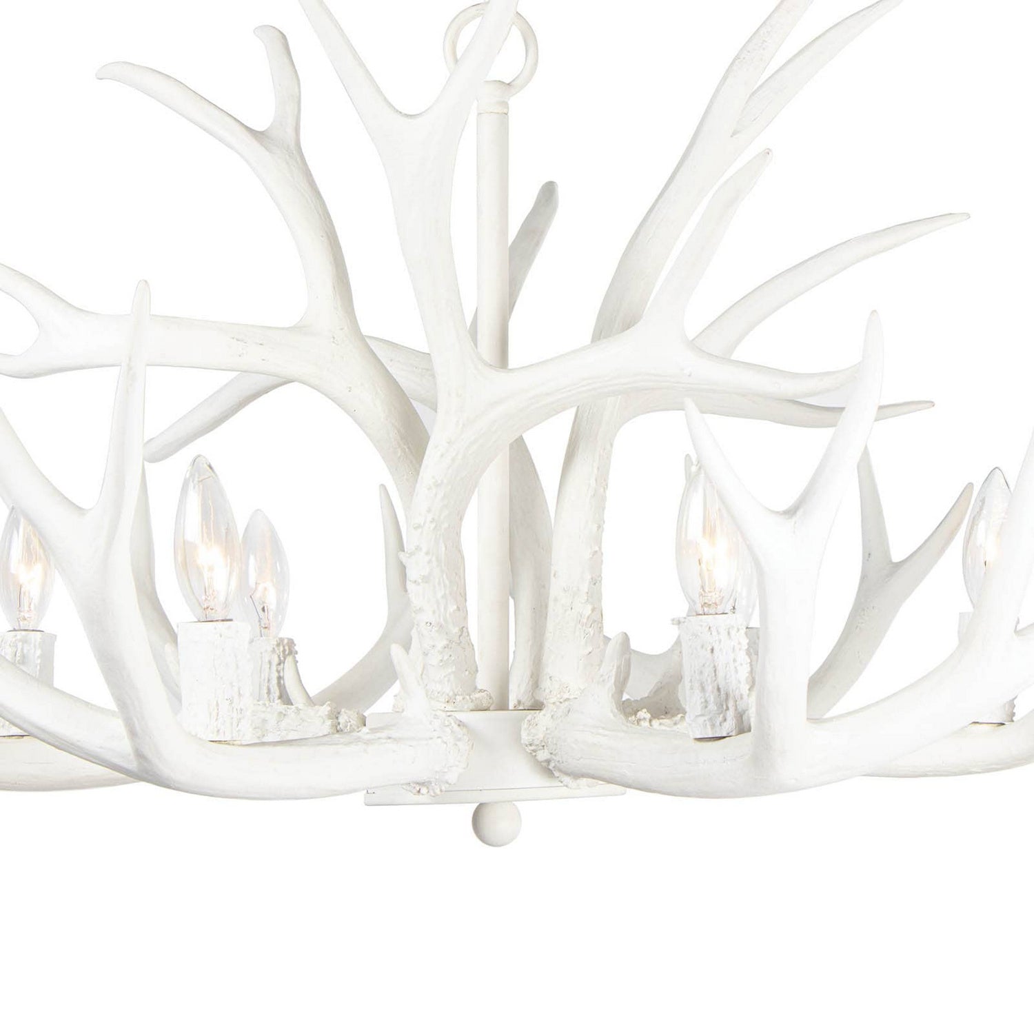 Regina Andrew - 16-1064WT - Six Light Chandelier - Antler - White
