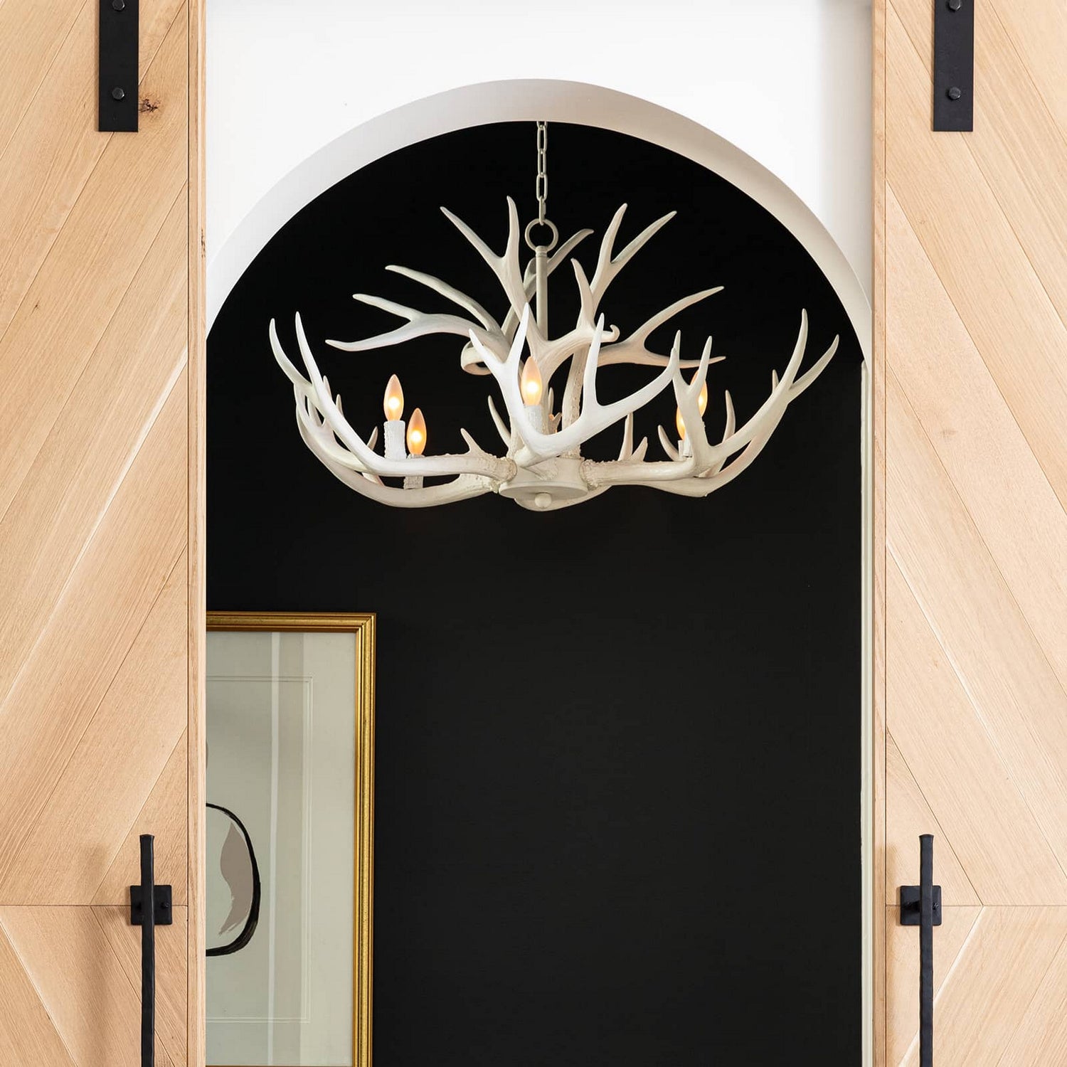 Regina Andrew - 16-1064WT - Six Light Chandelier - Antler - White