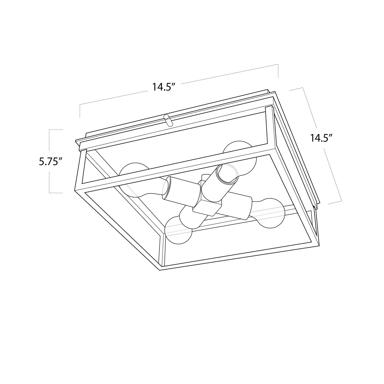 Regina Andrew - 17-1011BLK - Four Light Flush Mount - Sydney - Black