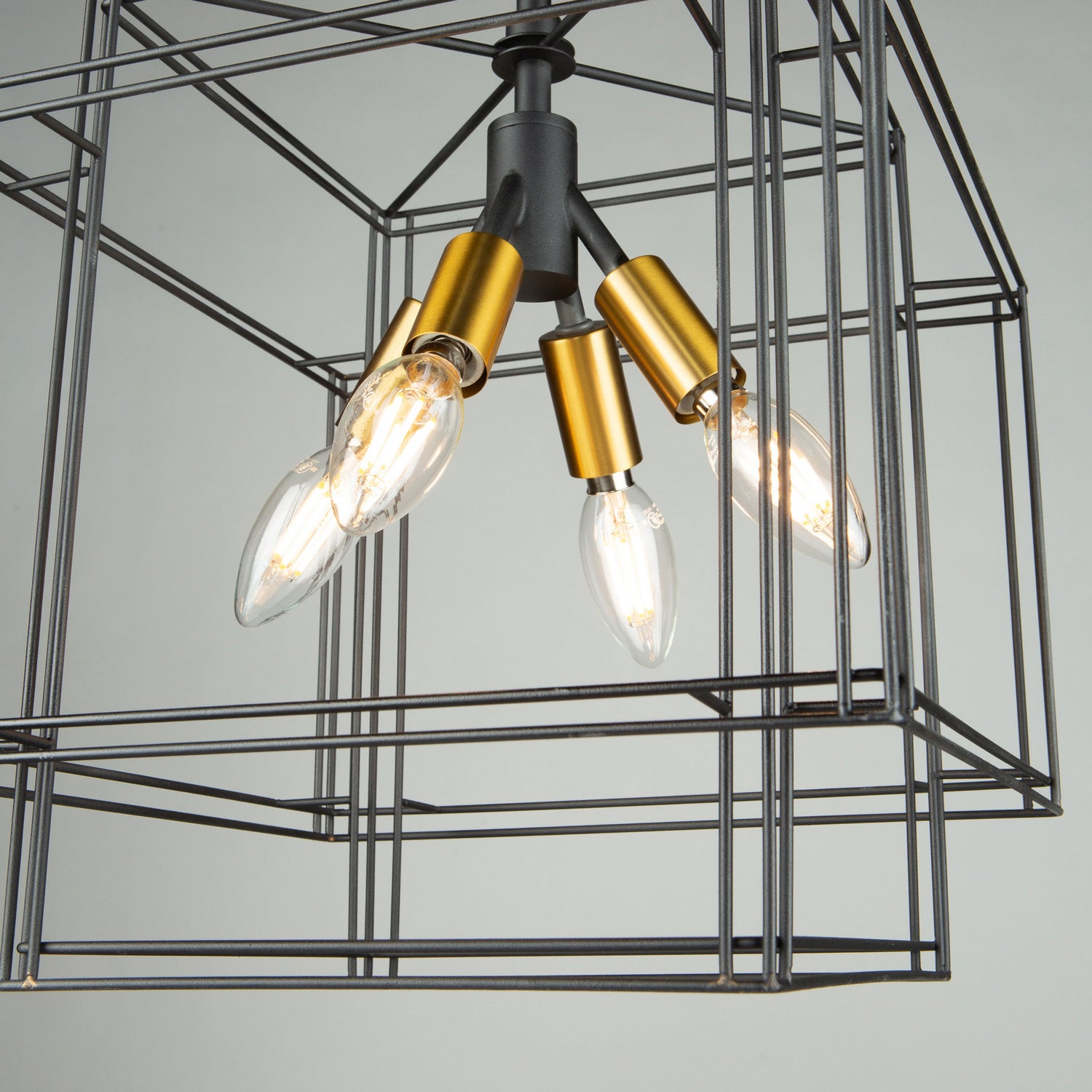 Artcraft - AC11734BK - Four Light Pendant - Artisan - Black and Brushed Brass