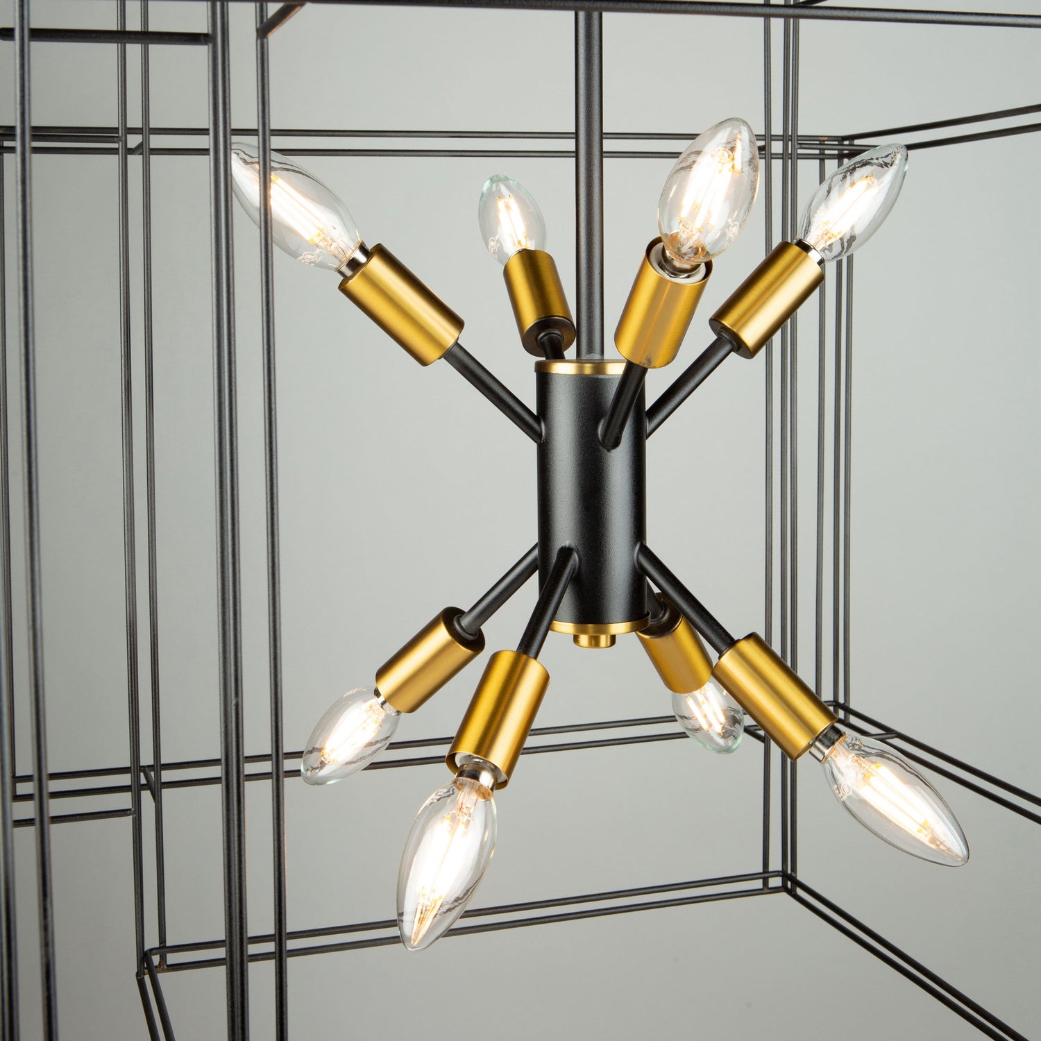 Artcraft - AC11738BK - Eight Light Pendant - Artisan - Black and Brushed Brass