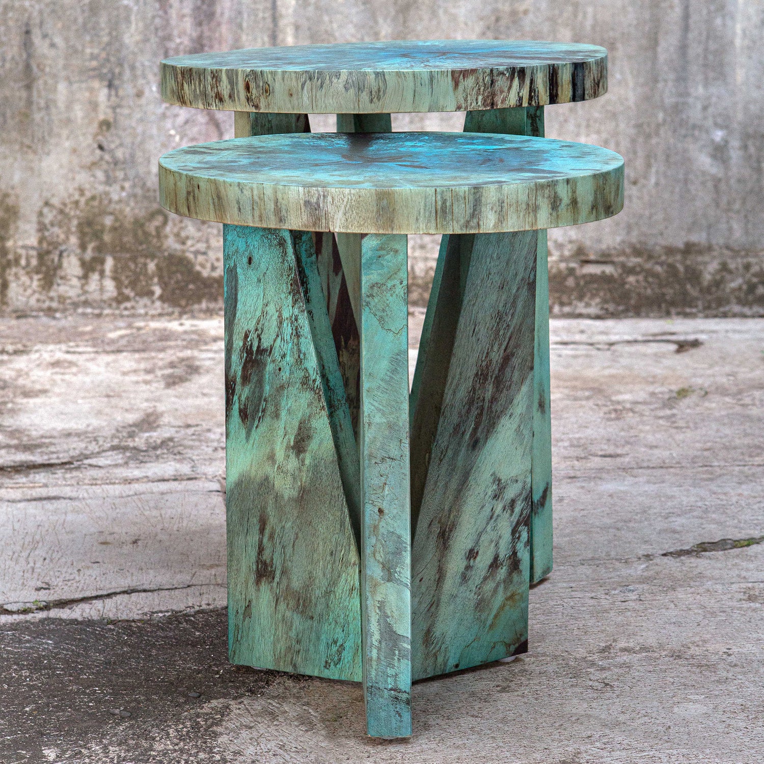 Uttermost - 25497 - Nesting Tables, S/2 - Nadette - Blue-green