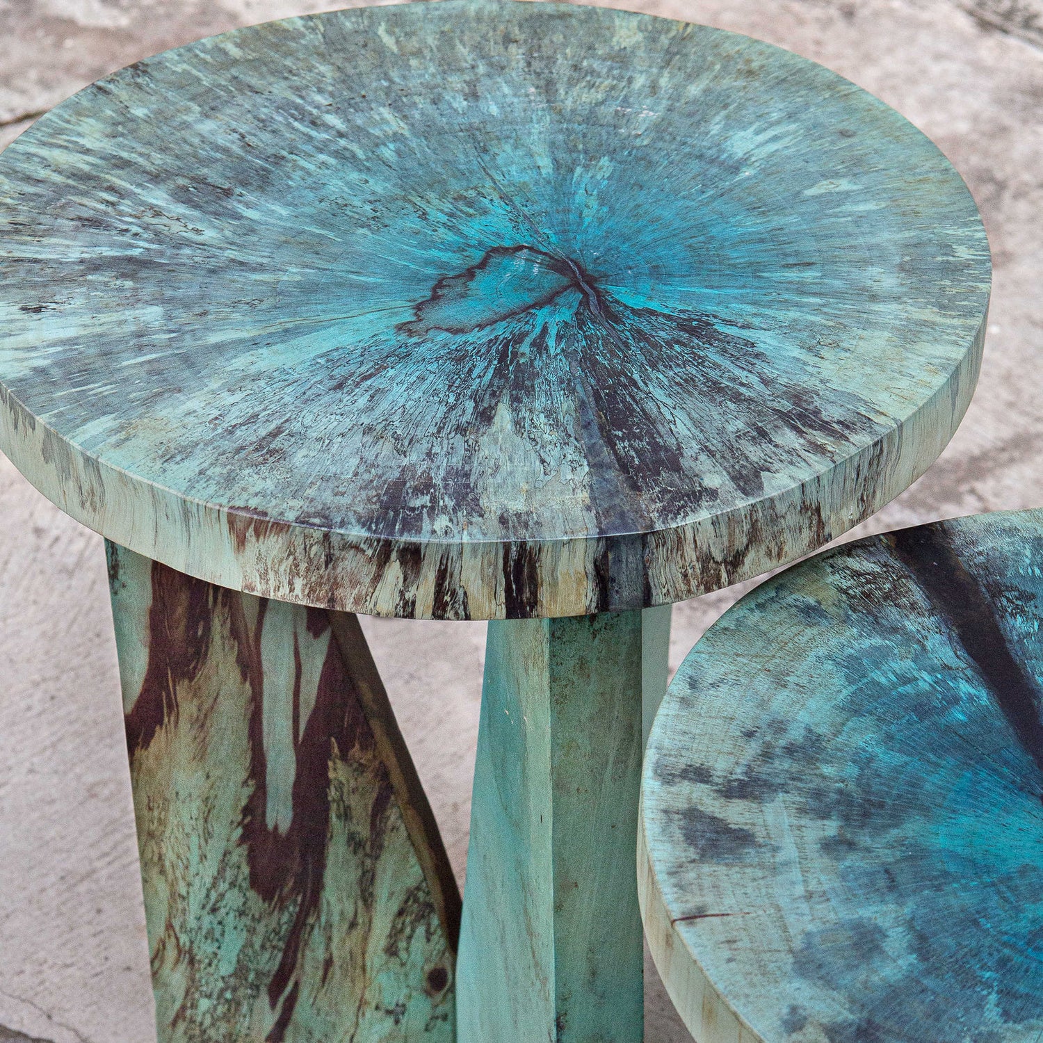 Uttermost - 25497 - Nesting Tables, S/2 - Nadette - Blue-green