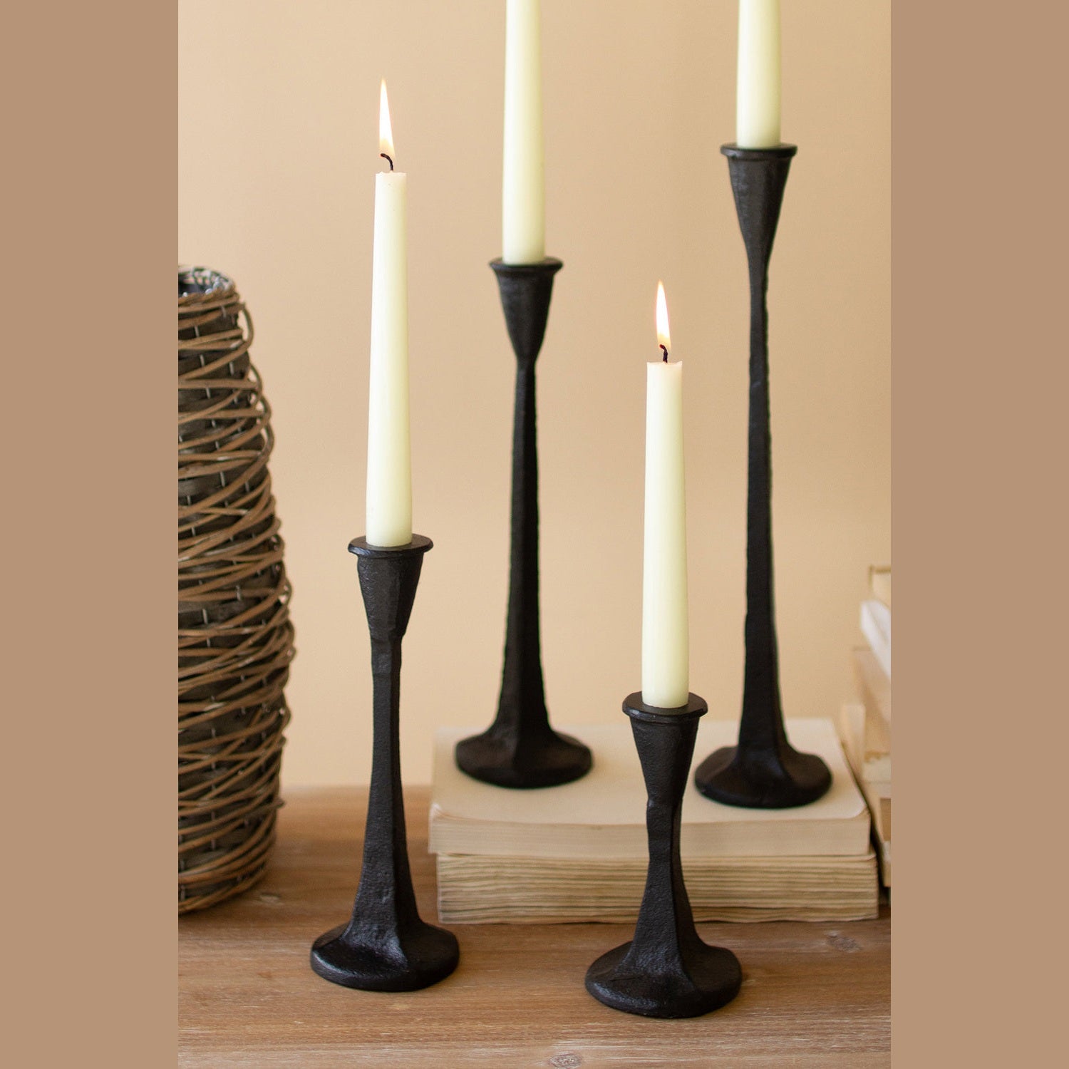 Kalalou - CYB1400 - Candle Holders - Black