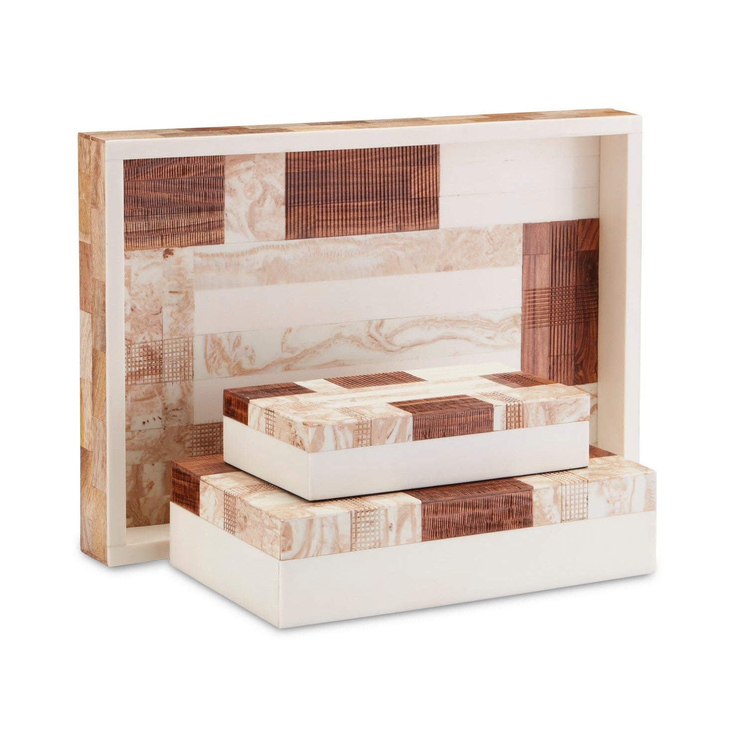 Currey and Company - 1200-0446 - Box Set of 2 - 1940s Collection - Beige/Brown/Ivory/Natural