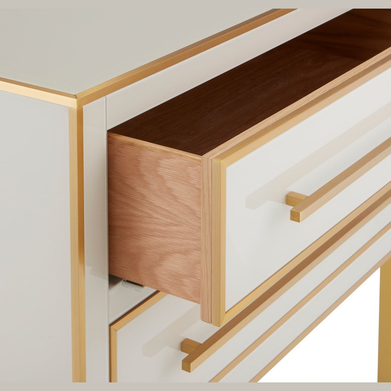Currey and Company - 3000-0184 - Chest - Arden Collection - Ivory/Satin Brass