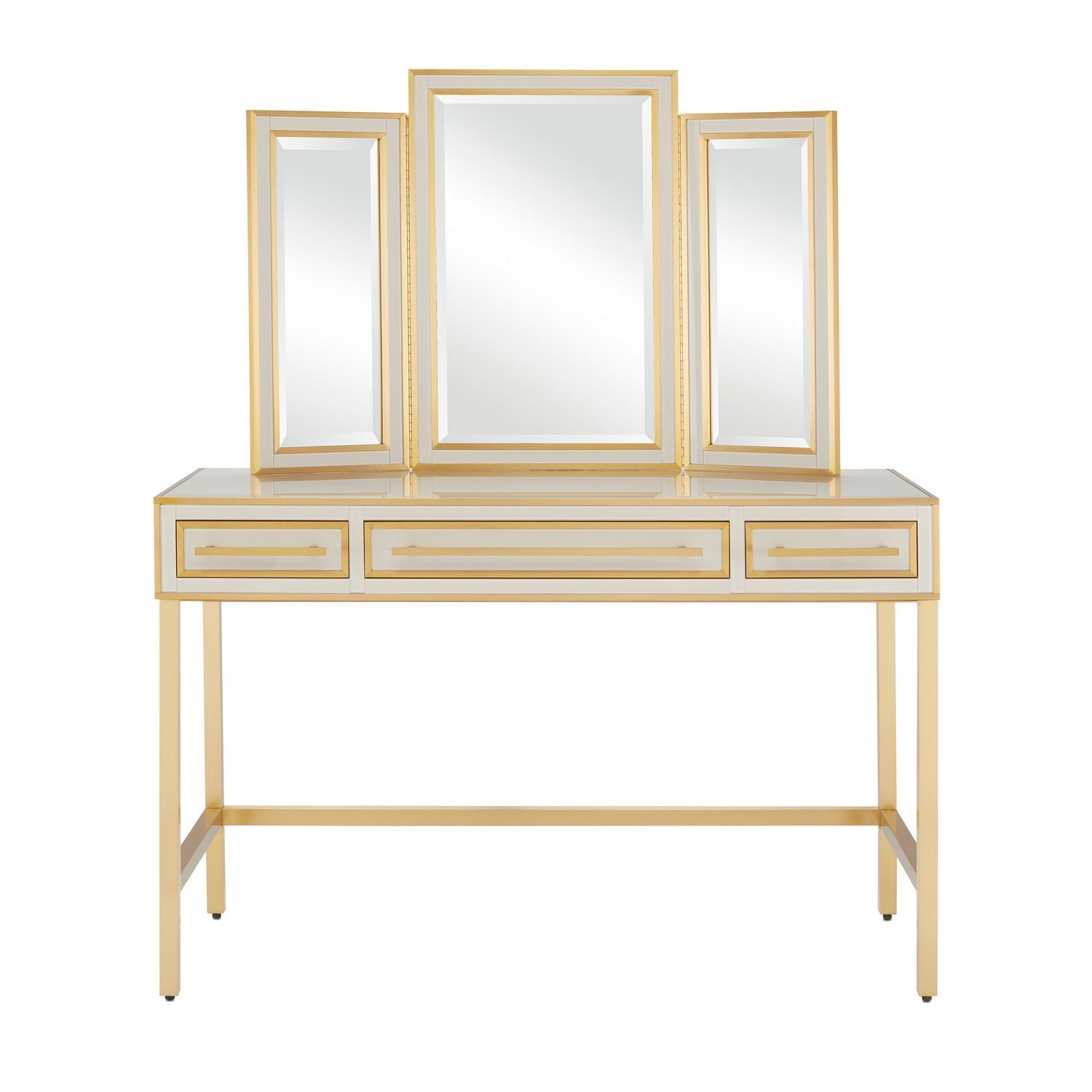 Currey and Company - 3000-0185 - Vanity - Arden Collection - Ivory/Satin Brass