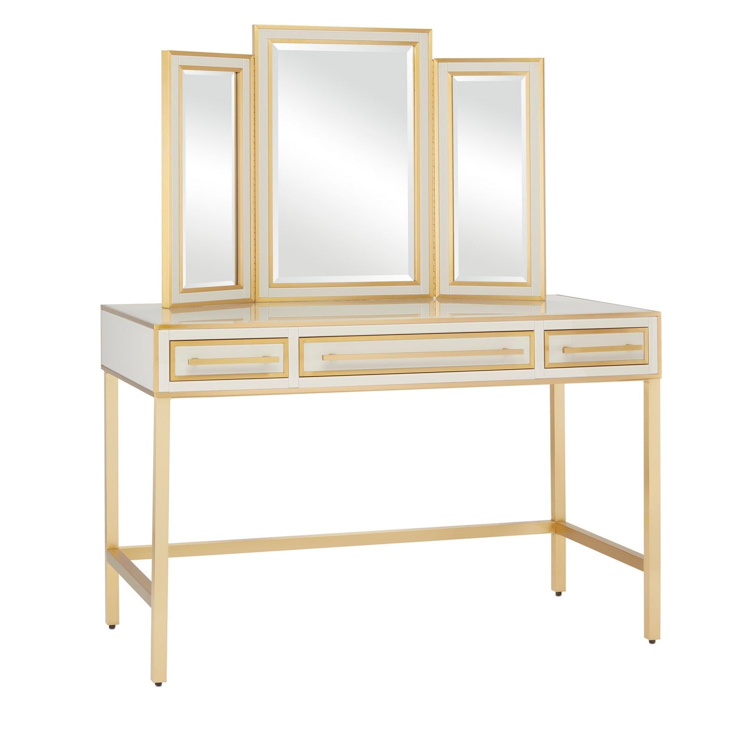 Currey and Company - 3000-0185 - Vanity - Arden Collection - Ivory/Satin Brass