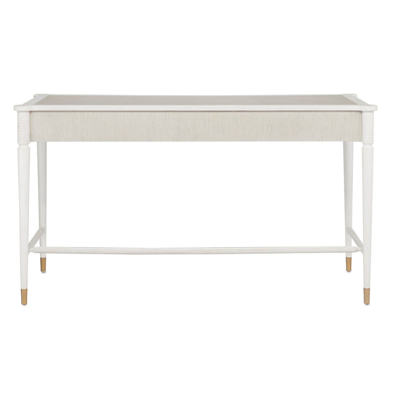 Currey and Company - 3000-0190 - Desk - Aster Collection - Off White/Fog/Brass
