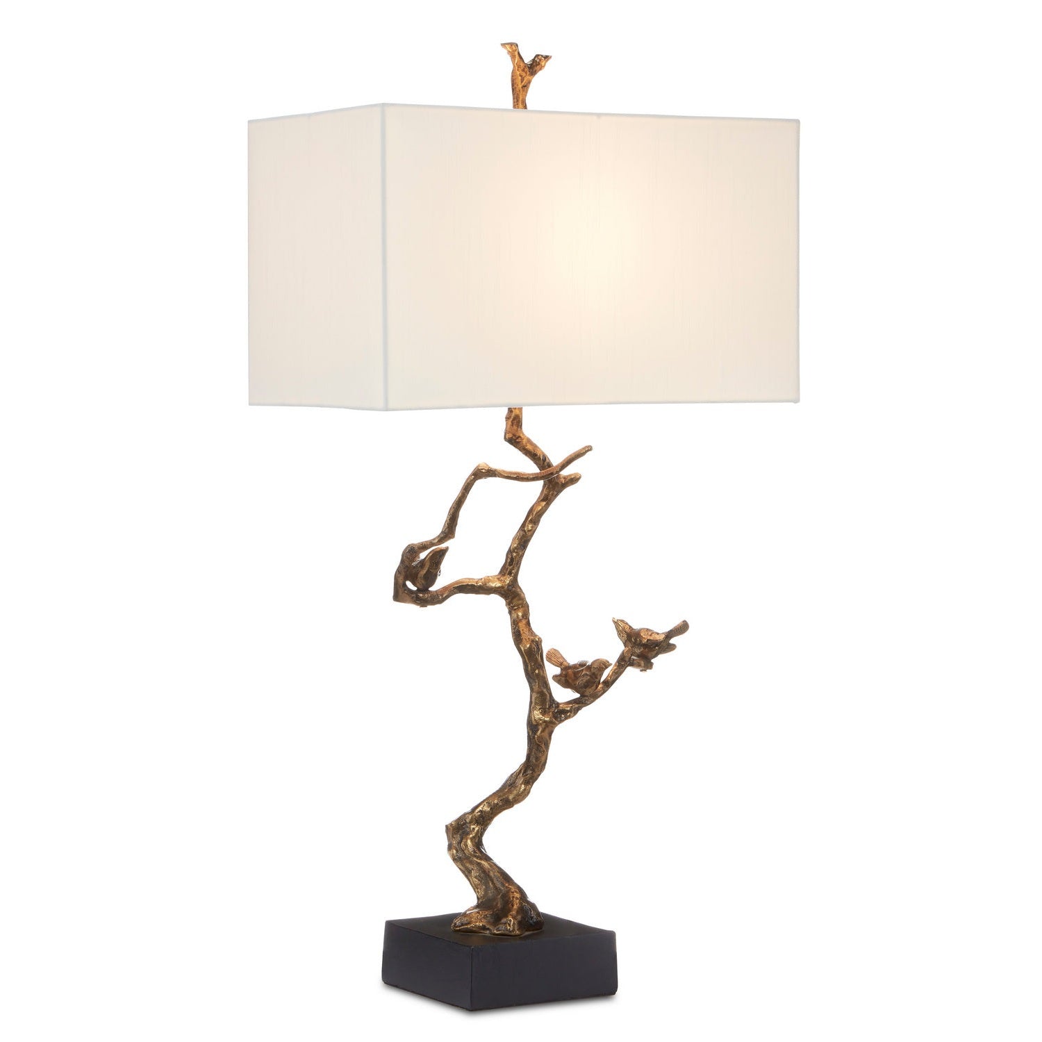 Currey and Company - 6000-0695 - One Light Table Lamp - Shadows Brass Table Lamp - Antique Brass/Black