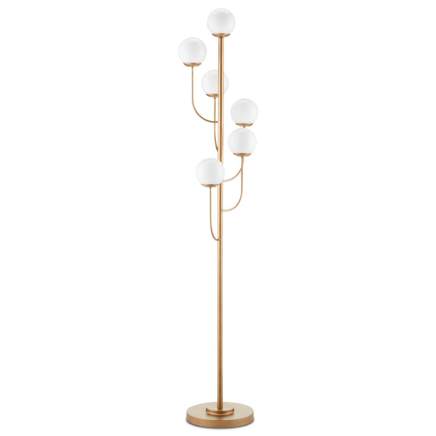 Currey and Company - 8000-0097 - Six Light Floor Lamp - Farnsworth Brass Floor Lamp - Brass