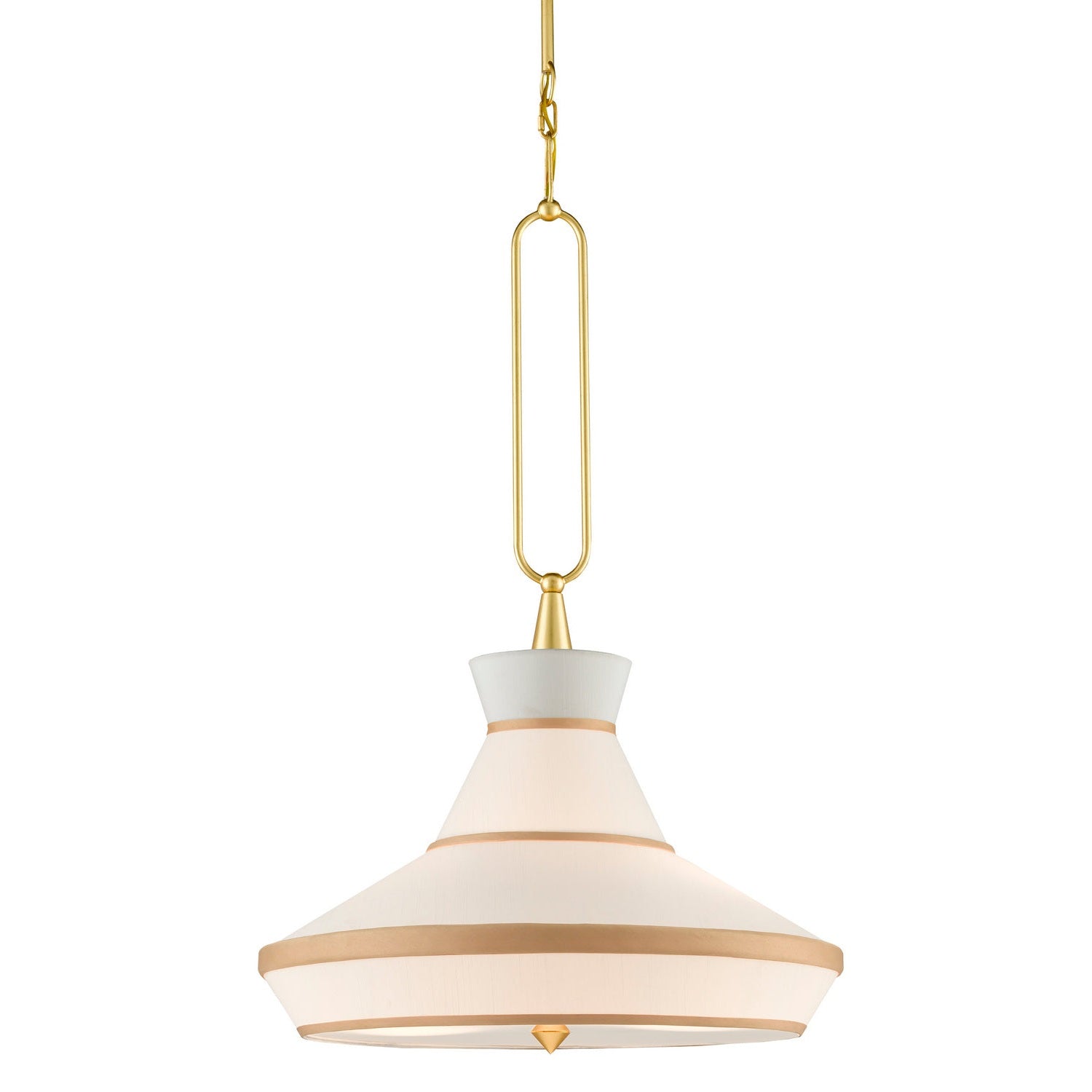 Currey and Company - 9000-0770 - Two Light Pendant - Perth Gold & White Pendant - Gold Leaf/White