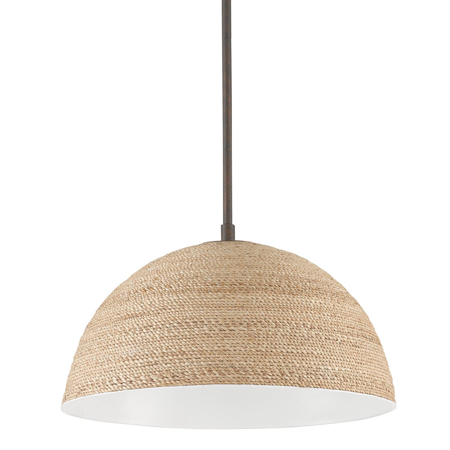 Currey and Company - 9000-0790 - One Light Pendant - Tobago Pendant - Bronze Gold/Sugar White/Natural Rope