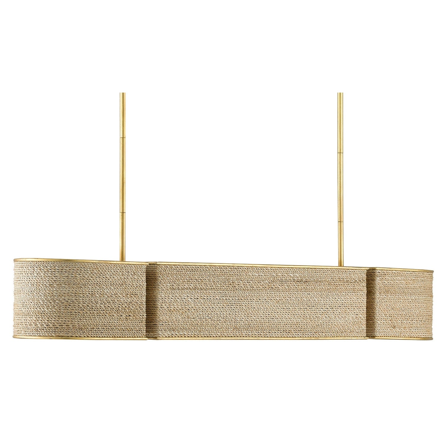 Currey and Company - 9000-0820 - Four Light Chandelier - Tenby Oval Chandelier - Contemporary Gold Leaf/Abaca Rope