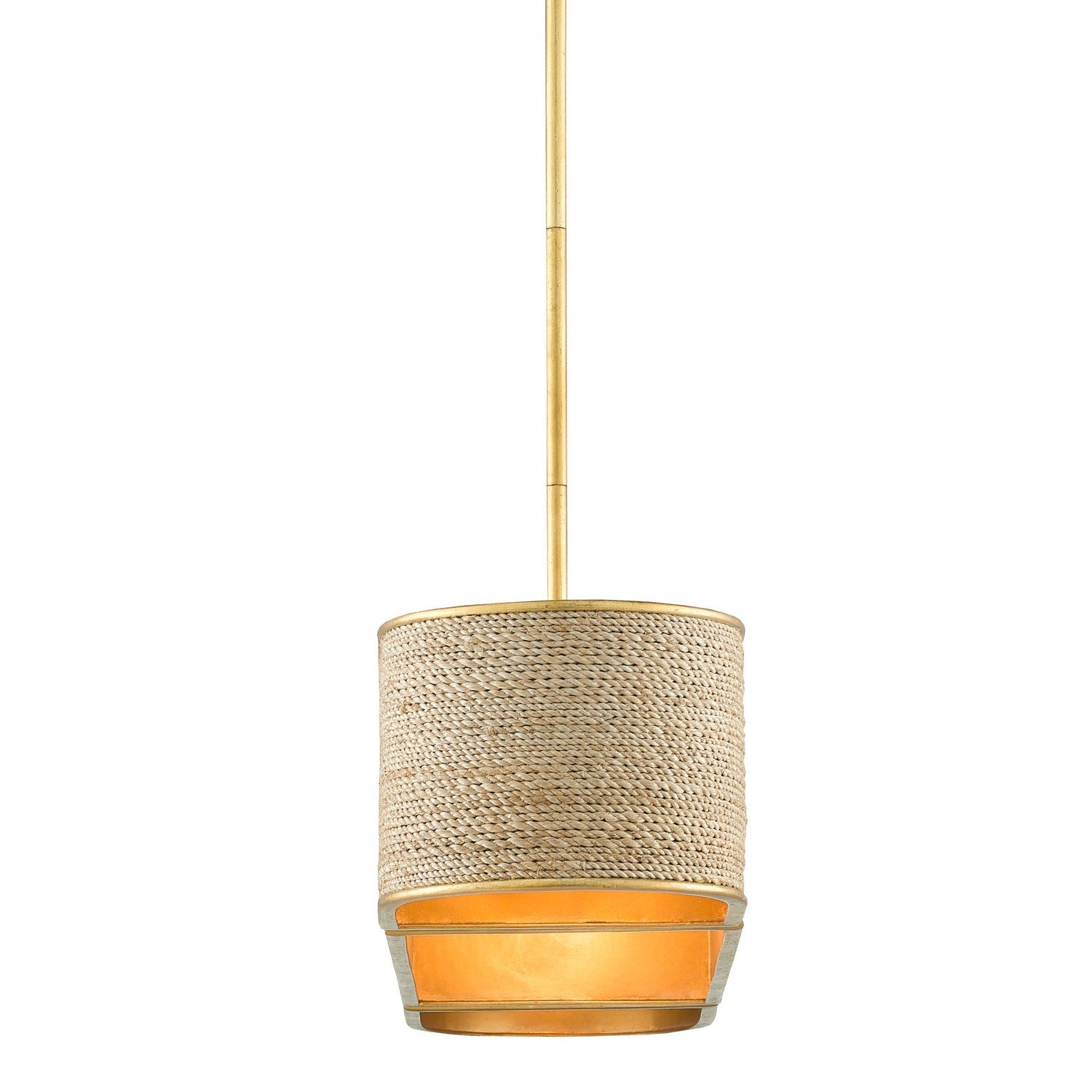 Currey and Company - 9000-0820 - Four Light Chandelier - Tenby Oval Chandelier - Contemporary Gold Leaf/Abaca Rope