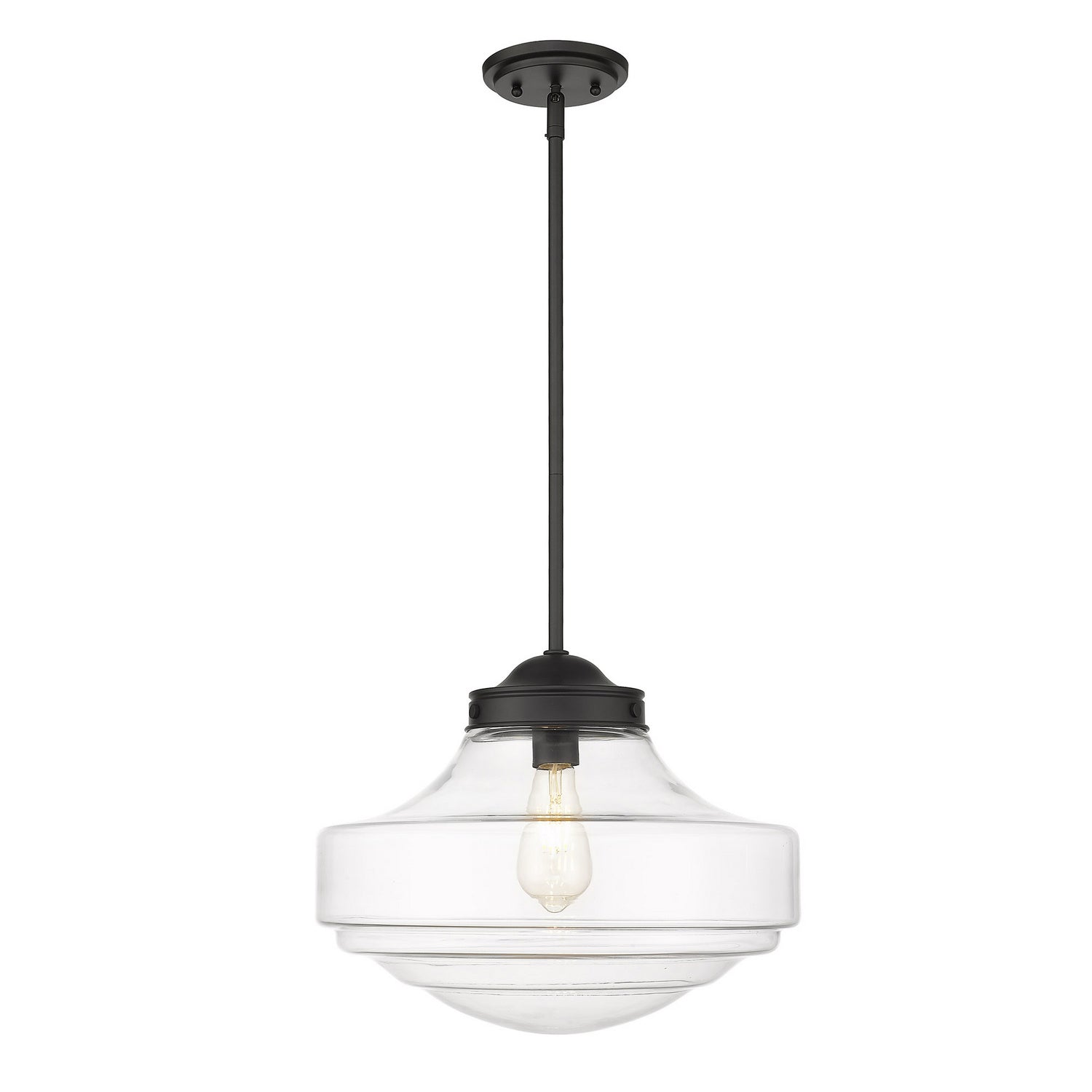 Golden - 0508-L BLK-CLR - One Light Pendant - Ingalls - Matte Black
