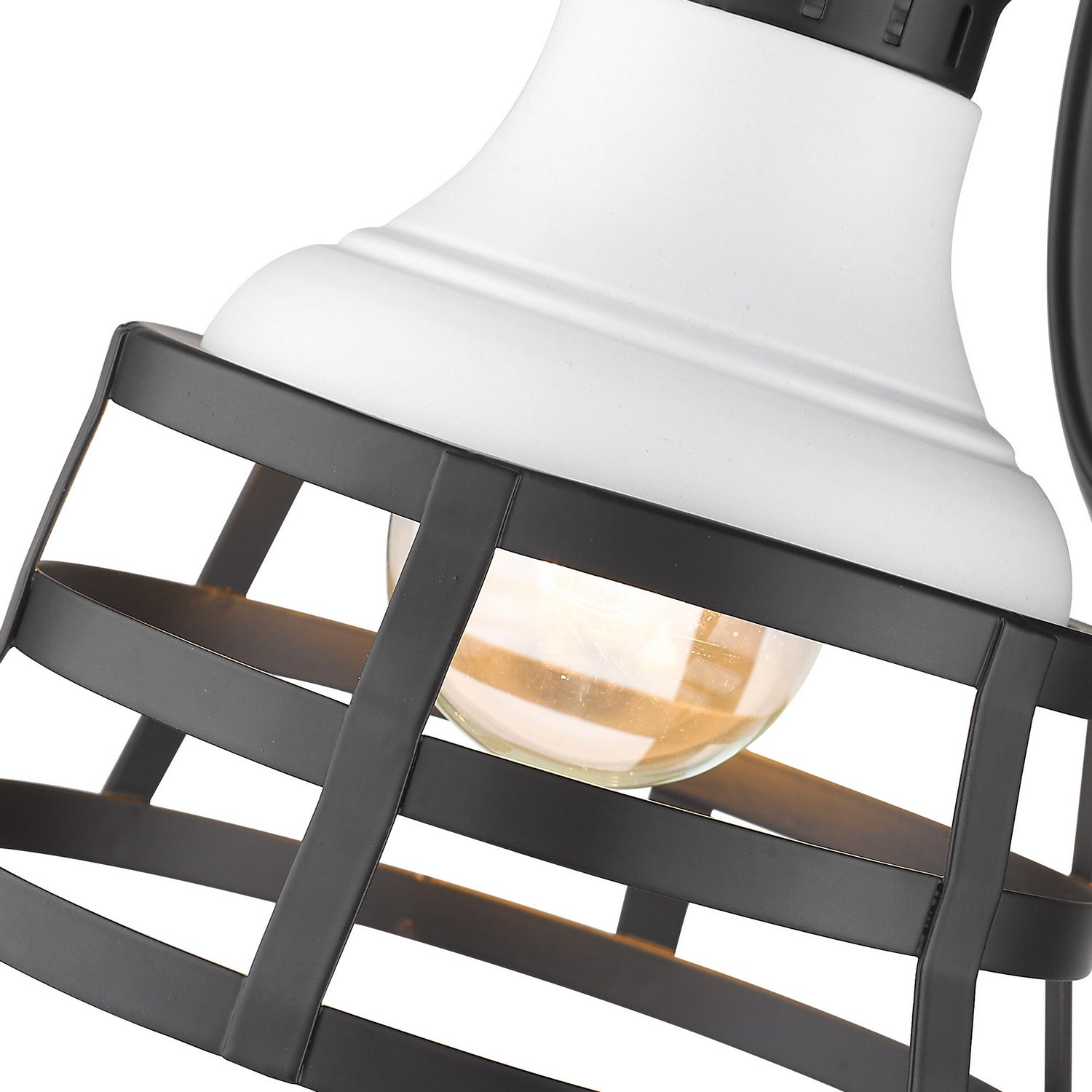 Golden - 1109-1W BLK-WHT - One Light Wall Sconce - Locklyn - Matte Black