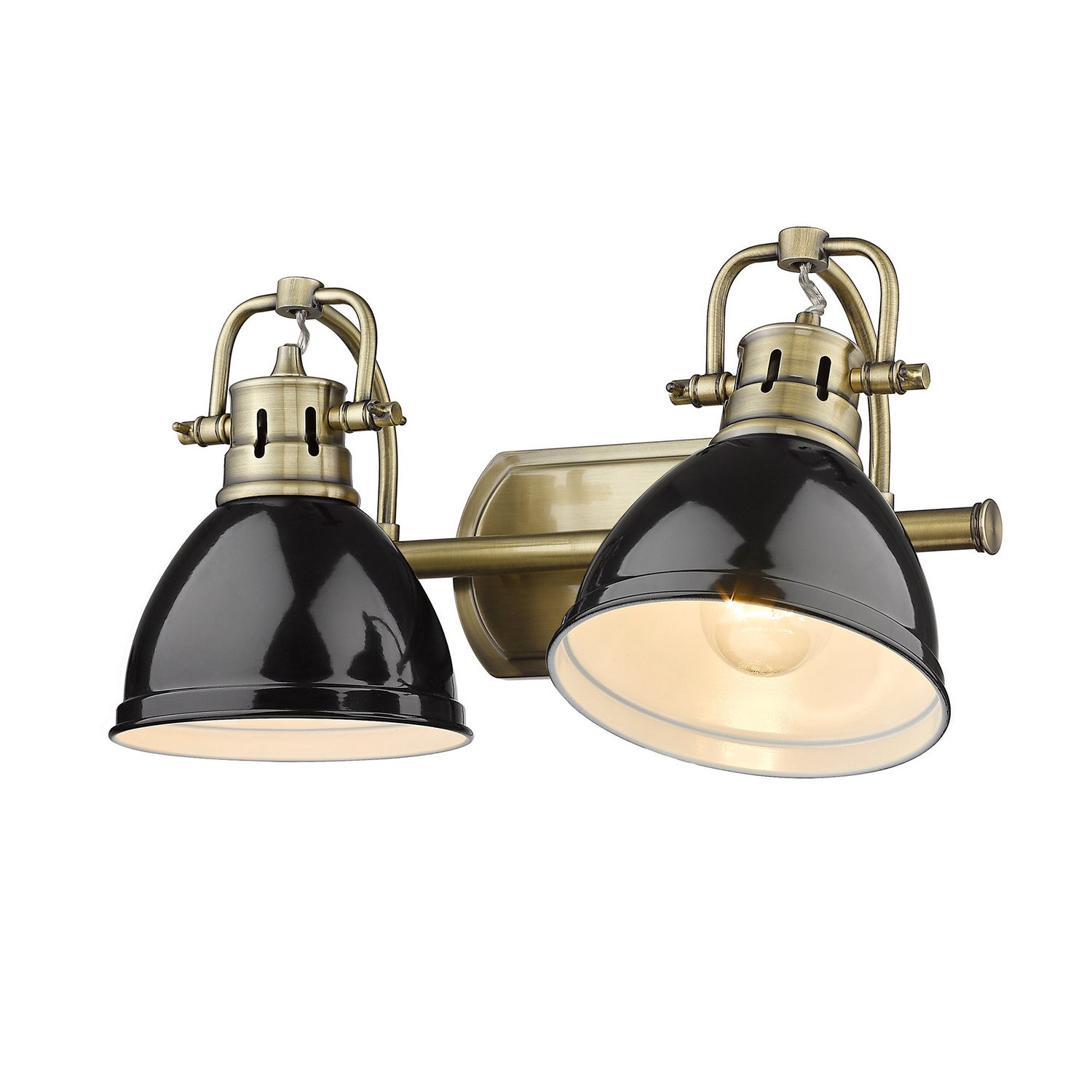 Golden - 3602-BA2 AB-BK - Two Light Bath Vanity - Duncan - Aged Brass