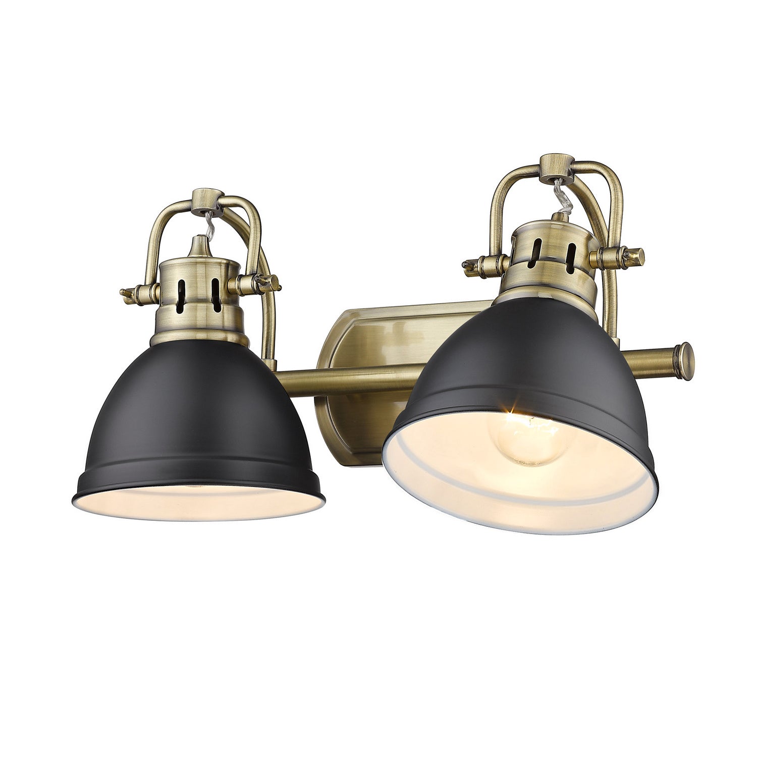 Golden - 3602-BA2 AB-BLK - Two Light Bath Vanity - Duncan - Aged Brass