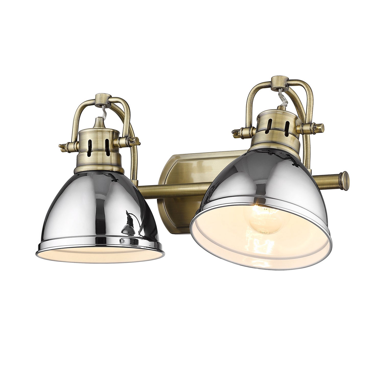 Golden - 3602-BA2 AB-CH - Two Light Bath Vanity - Duncan - Aged Brass