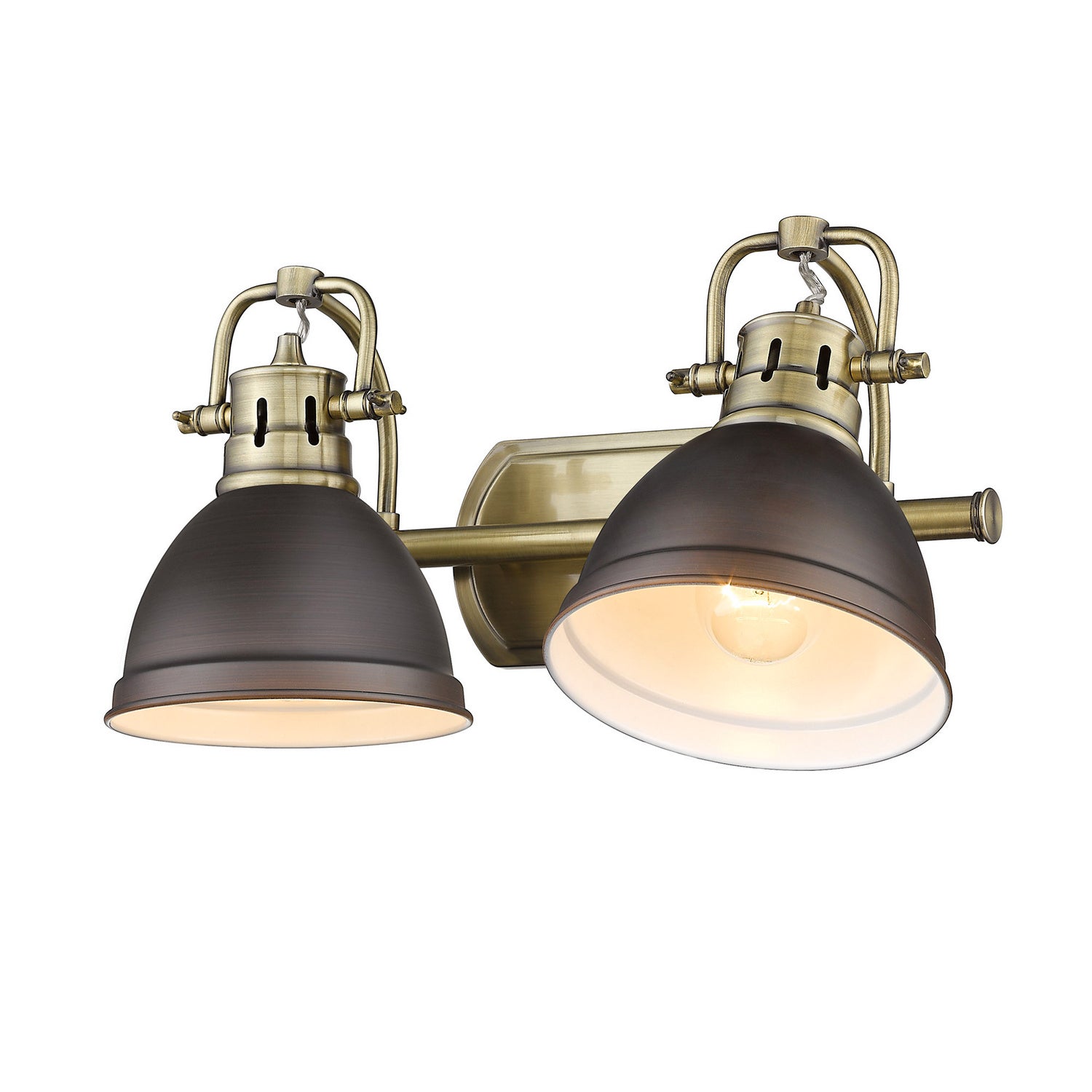 Golden - 3602-BA2 AB-RBZ - Two Light Bath Vanity - Duncan - Aged Brass