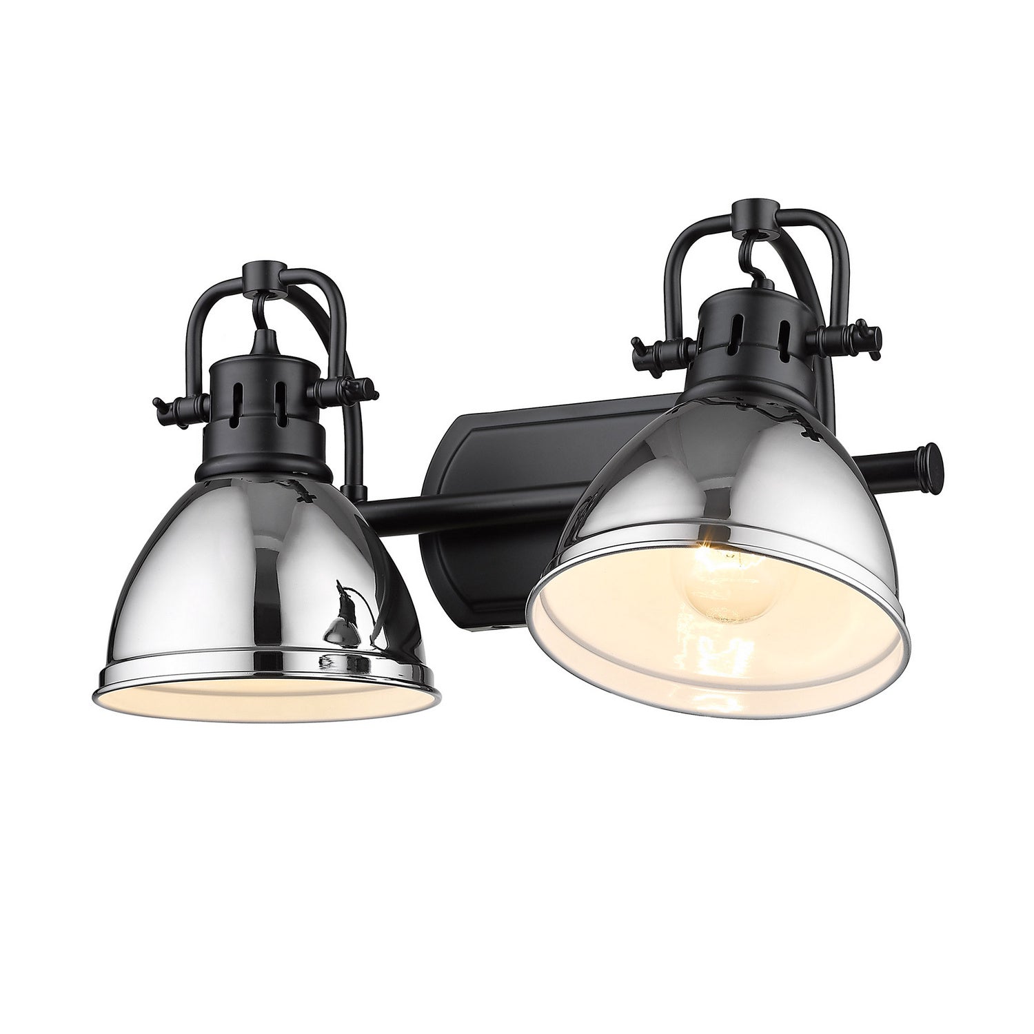Golden - 3602-BA2 BLK-CH - Two Light Bath Vanity - Duncan - Matte Black
