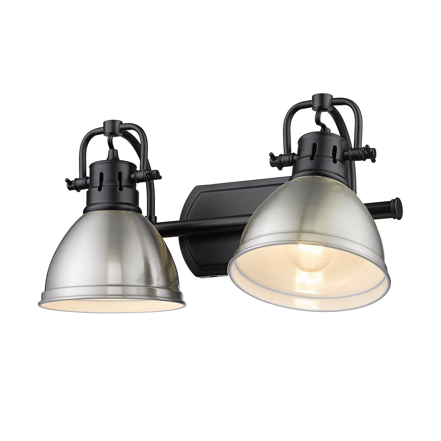 Golden - 3602-BA2 BLK-PW - Two Light Bath Vanity - Duncan - Matte Black