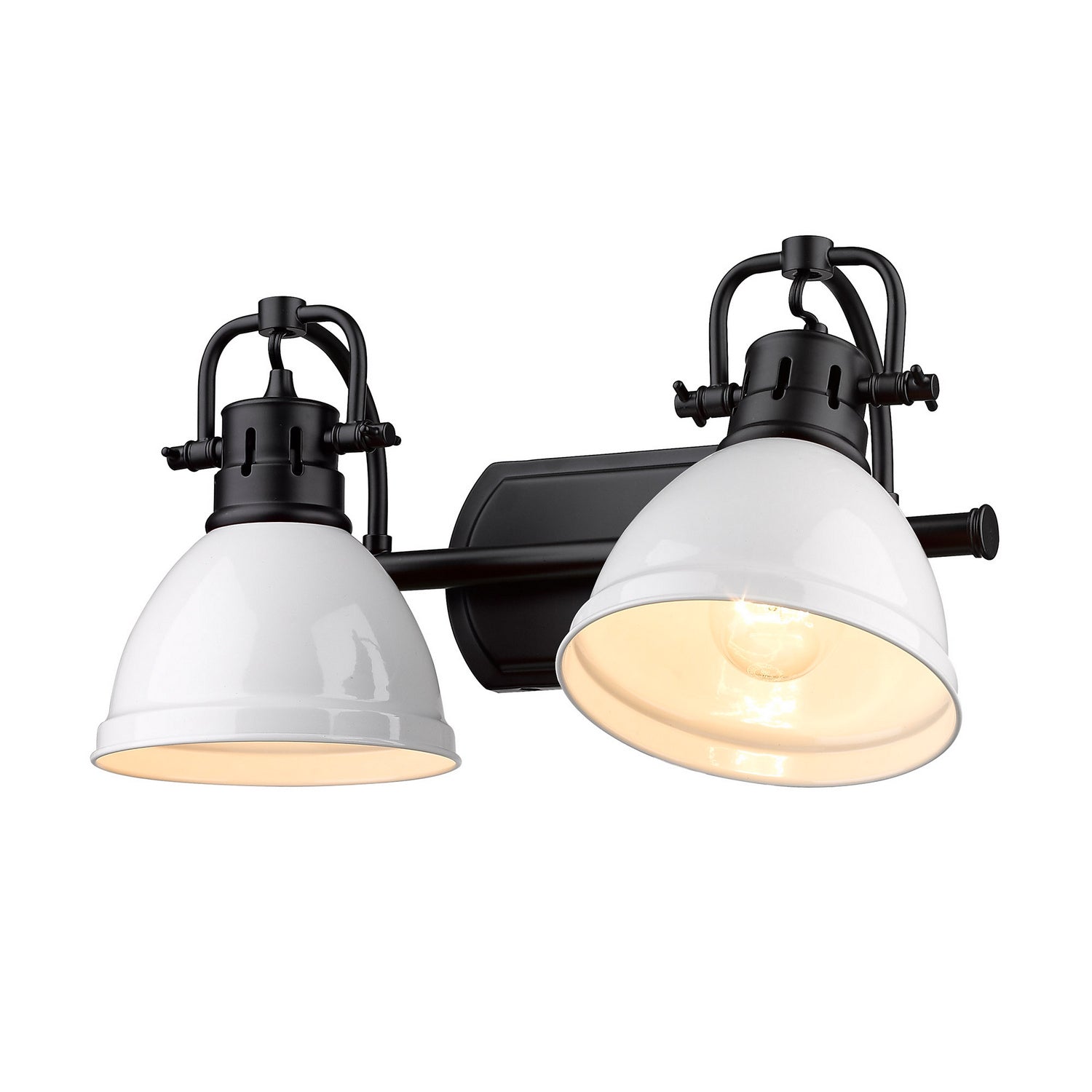 Golden - 3602-BA2 BLK-WH - Two Light Bath Vanity - Duncan - Matte Black