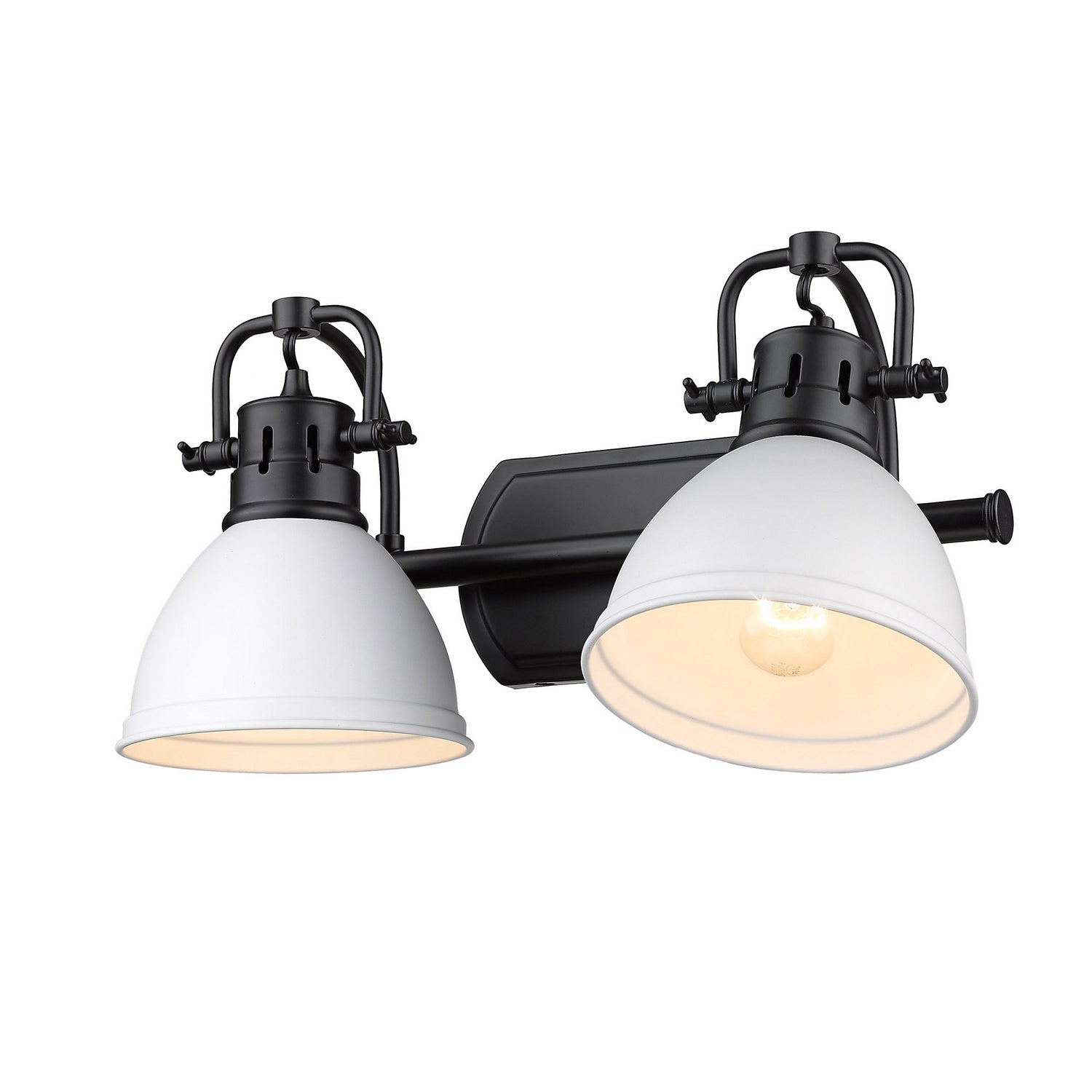 Golden - 3602-BA2 BLK-WHT - Two Light Bath Vanity - Duncan - Matte Black