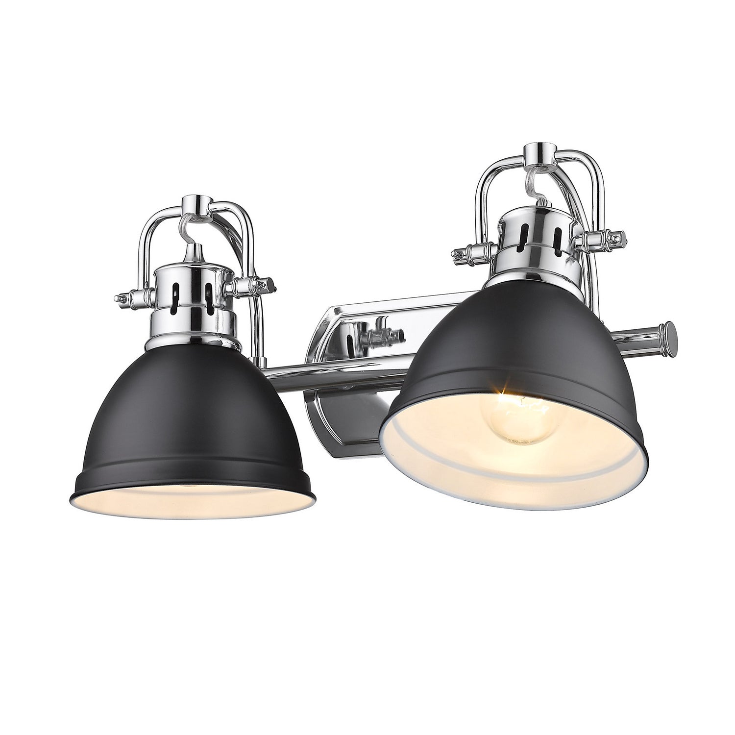 Golden - 3602-BA2 CH-BLK - Two Light Bath Vanity - Duncan - Chrome