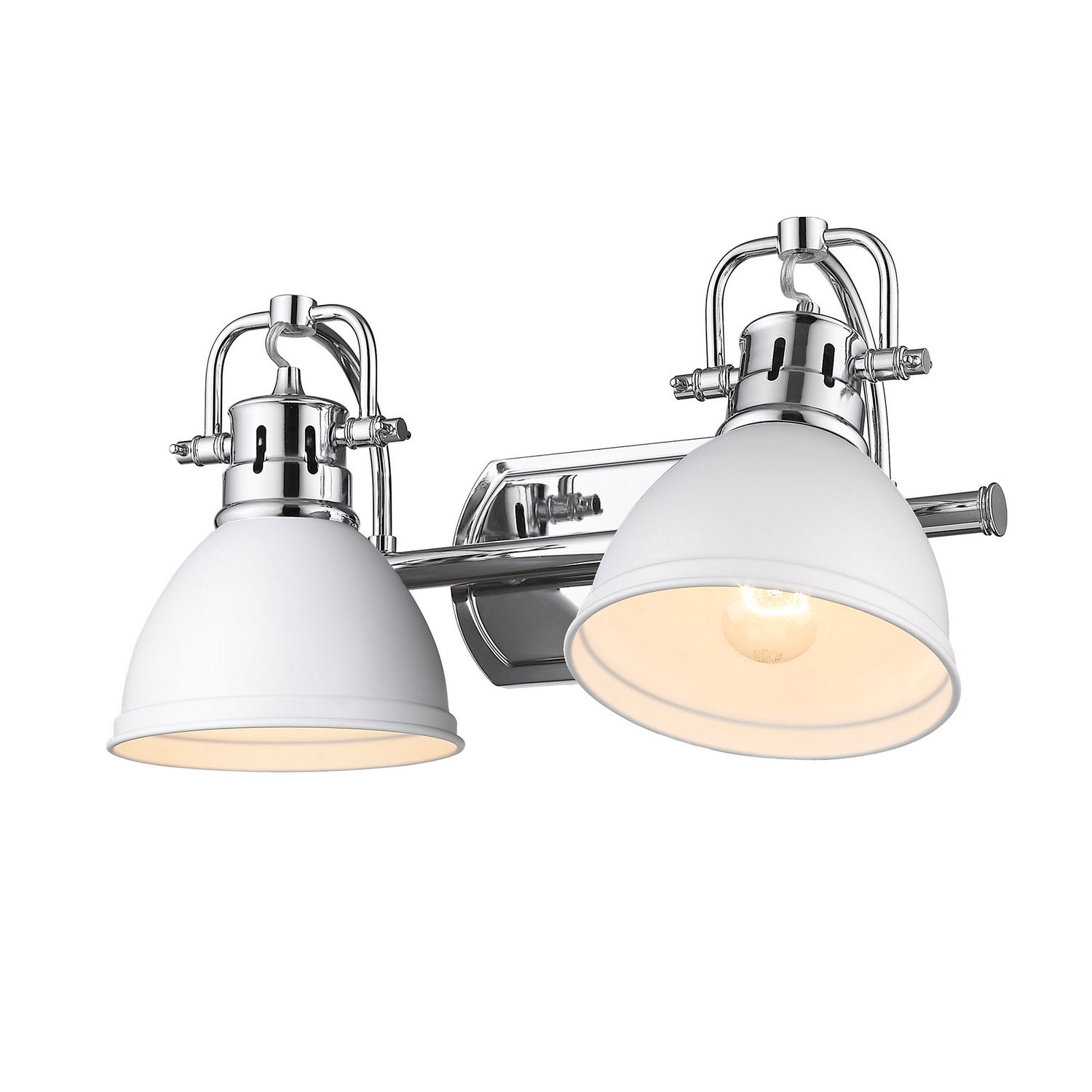 Golden - 3602-BA2 CH-WHT - Two Light Bath Vanity - Duncan - Chrome