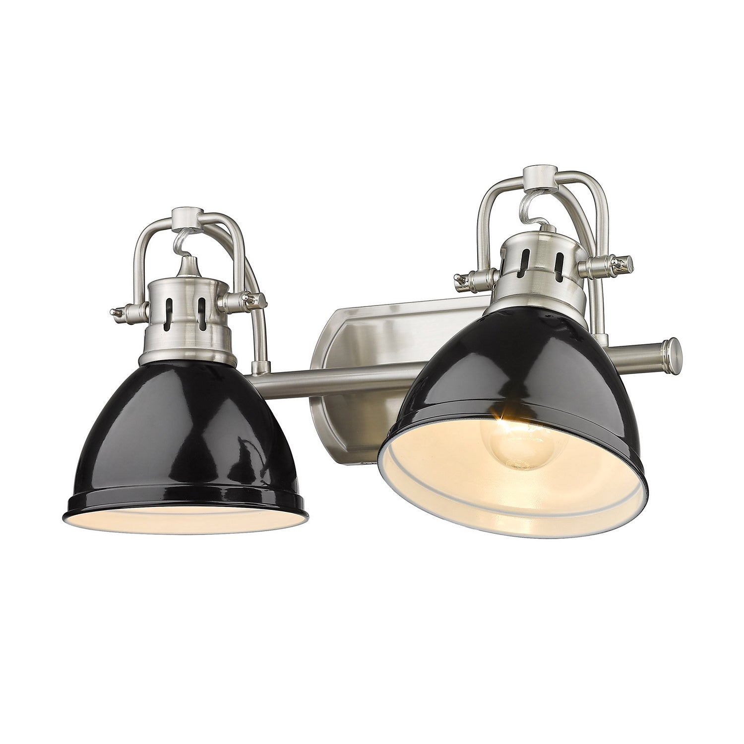 Golden - 3602-BA2 PW-BK - Two Light Bath Vanity - Duncan - Pewter