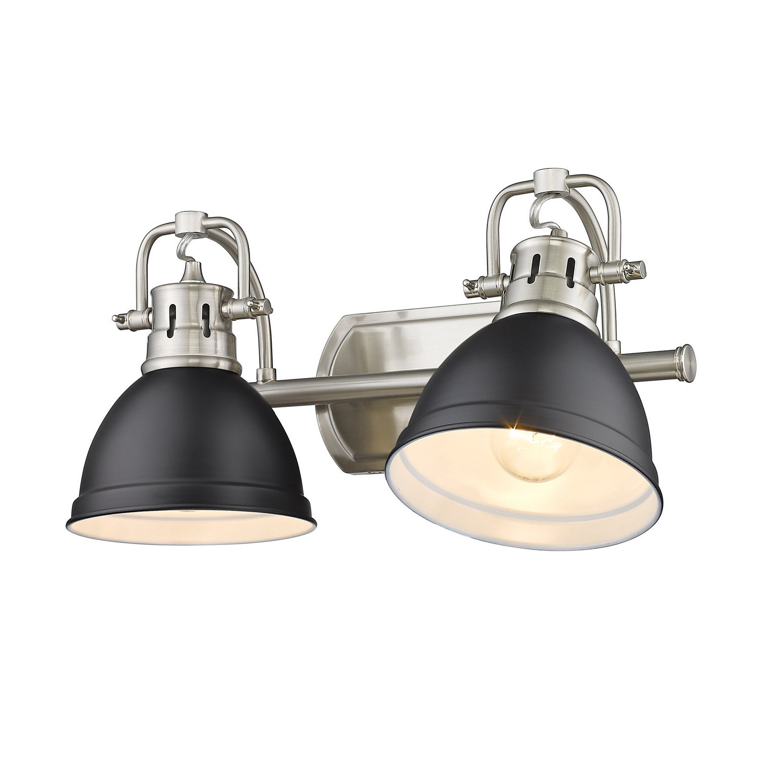 Golden - 3602-BA2 PW-BLK - Two Light Bath Vanity - Duncan - Pewter